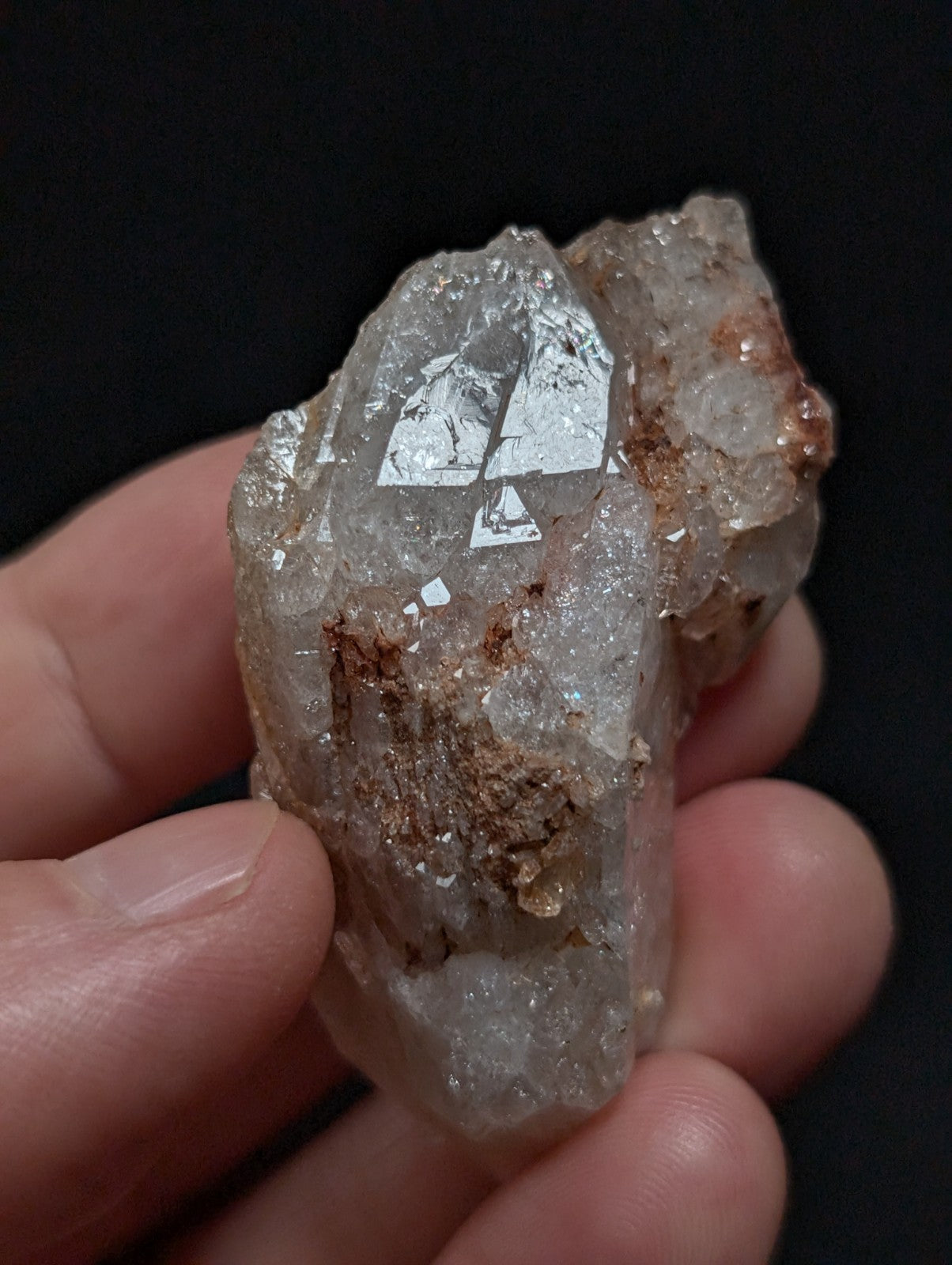 Crackle Quartz Crystal Point, Double Terminated, Montgomery County, Arkansas