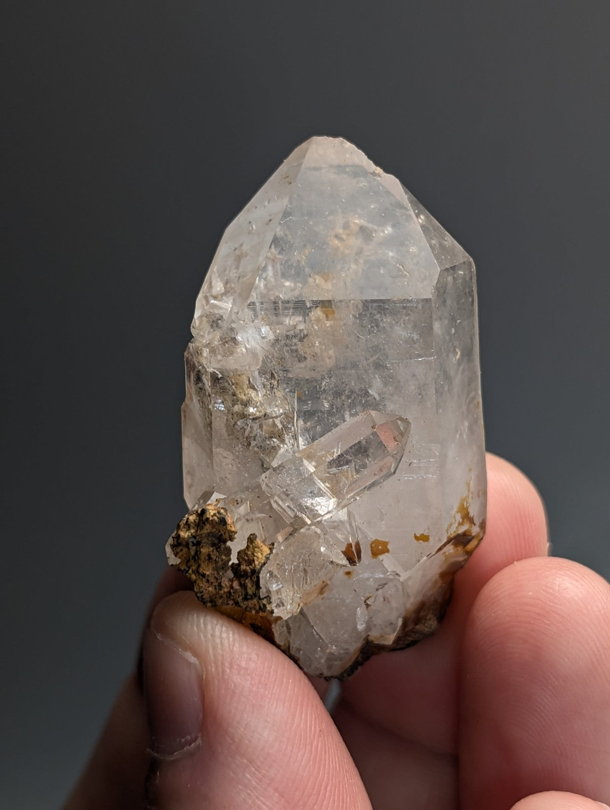 Unique Quartz Crystal with Nacrite Inclusions, Montgomery County, Arkansas, USA