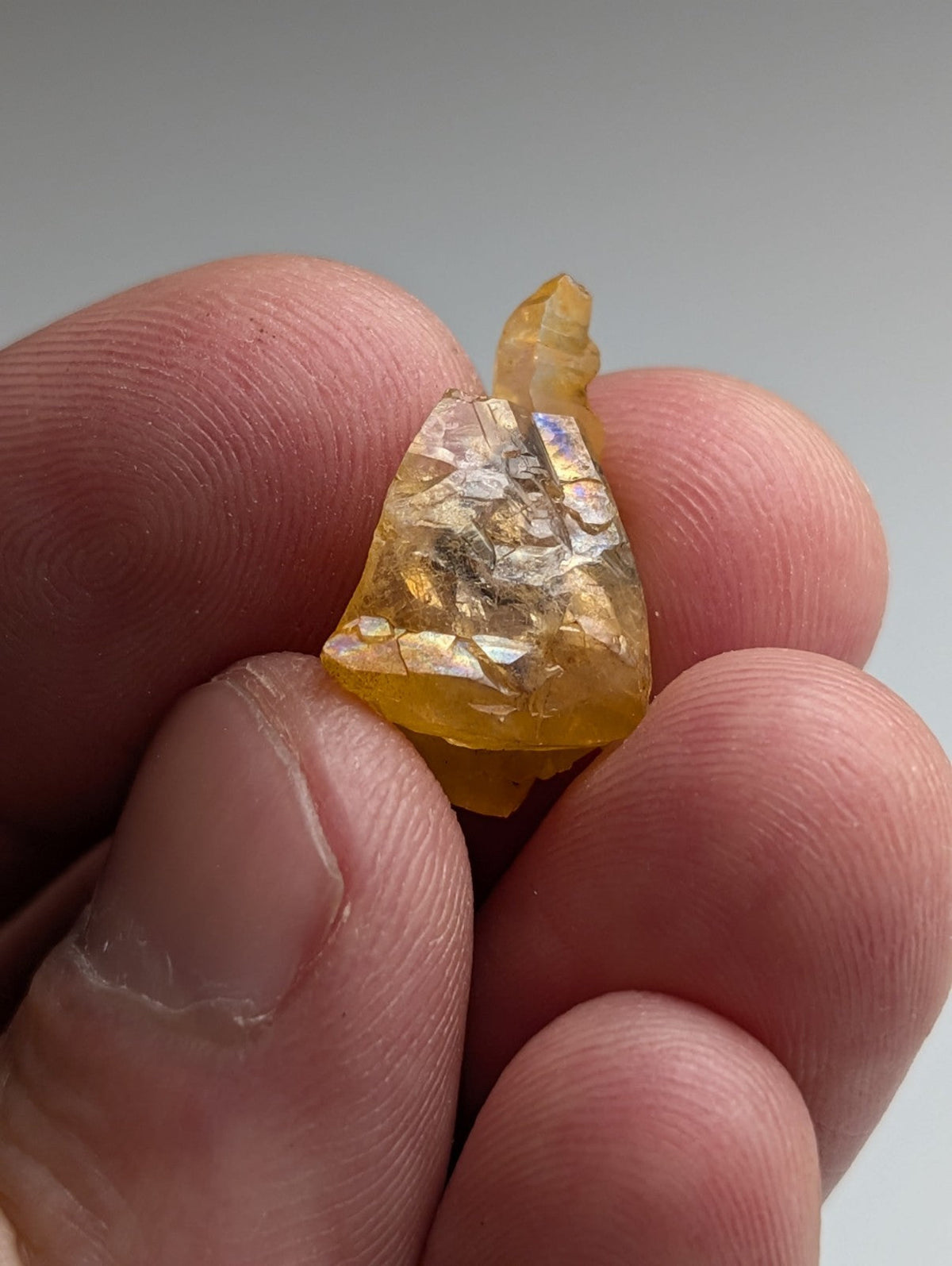 Set of 6 Arkansas Quartz Crystals w/ some Natural Iridescence, Unique & OOAK