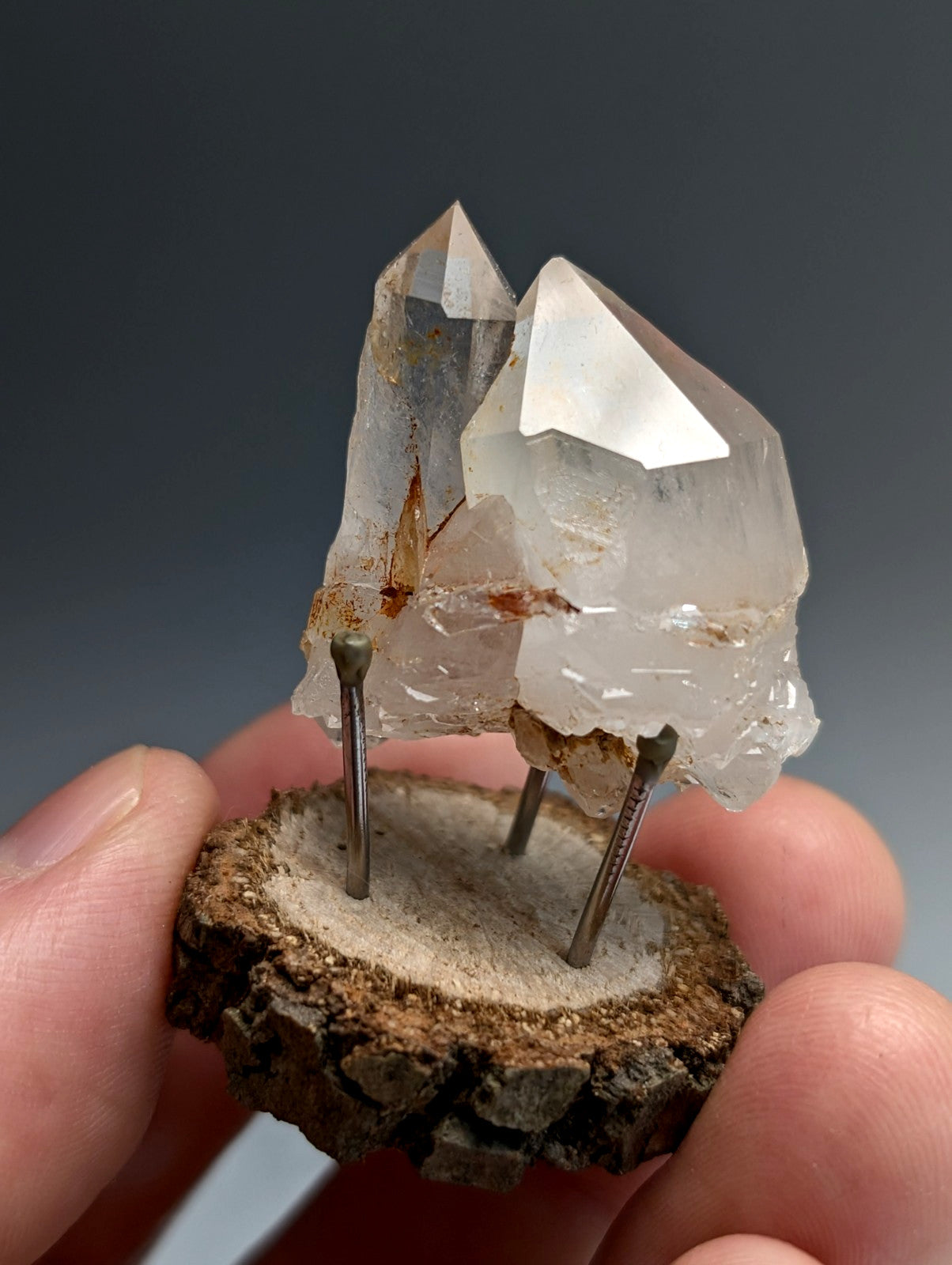 Unique Quartz Crystal Cluster, Old Stock, Montgomery County, Arkansas, w/display