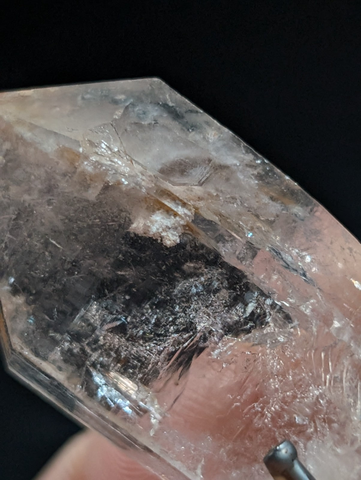 Unique Quartz Crystal with Nacrite Inclusions, Montgomery County, Arkansas, USA