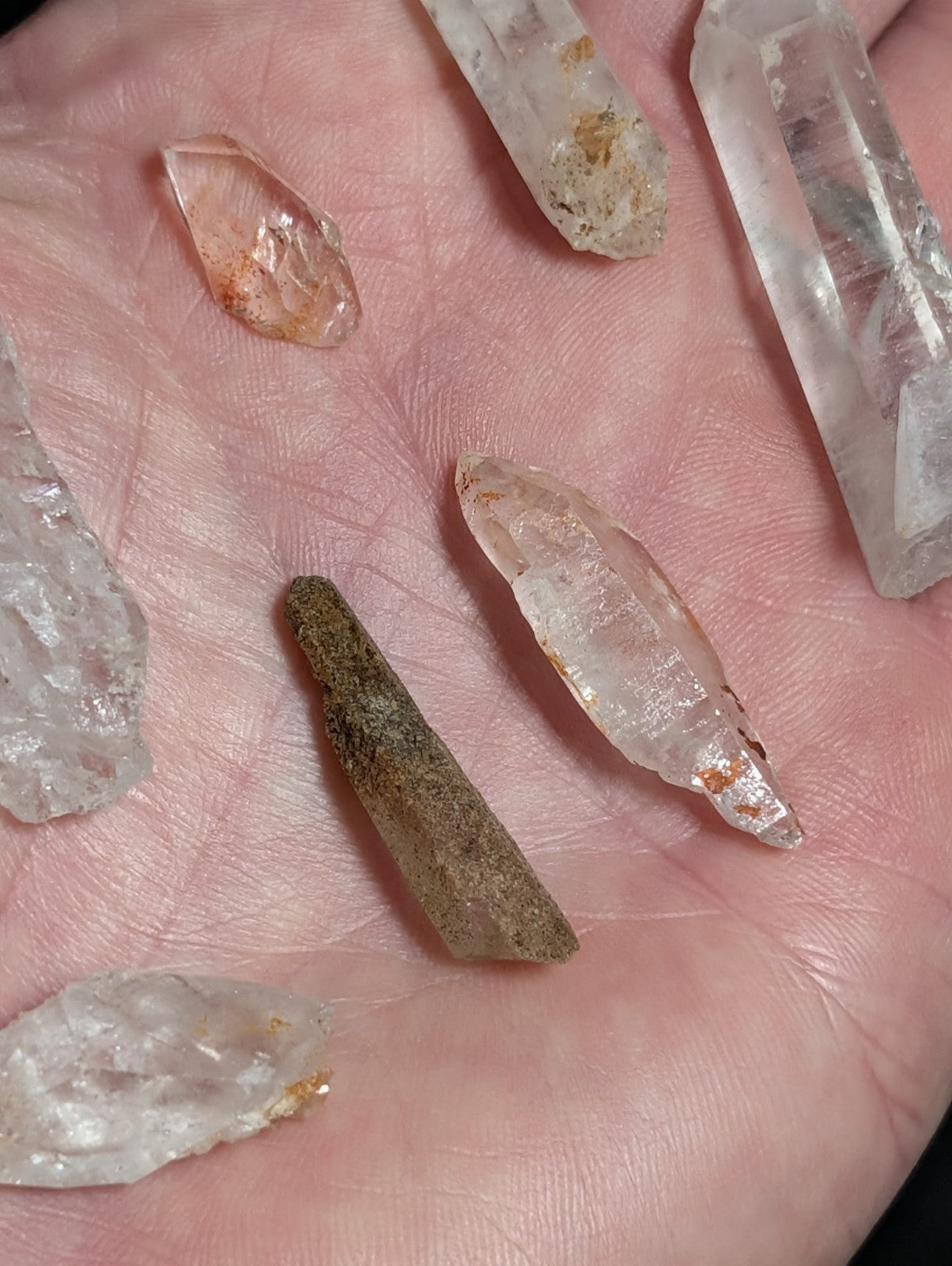 Set of 7 Arkansas Quartz Crystals, Garland County, Unique & OOAK
