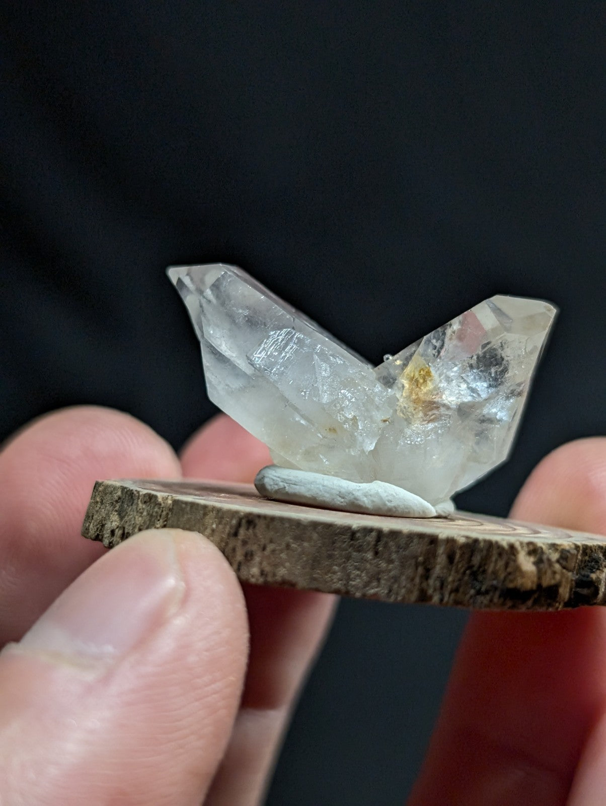 Unique Quartz Crystal Cluster, Old Stock, Montgomery County, Arkansas, w/ base