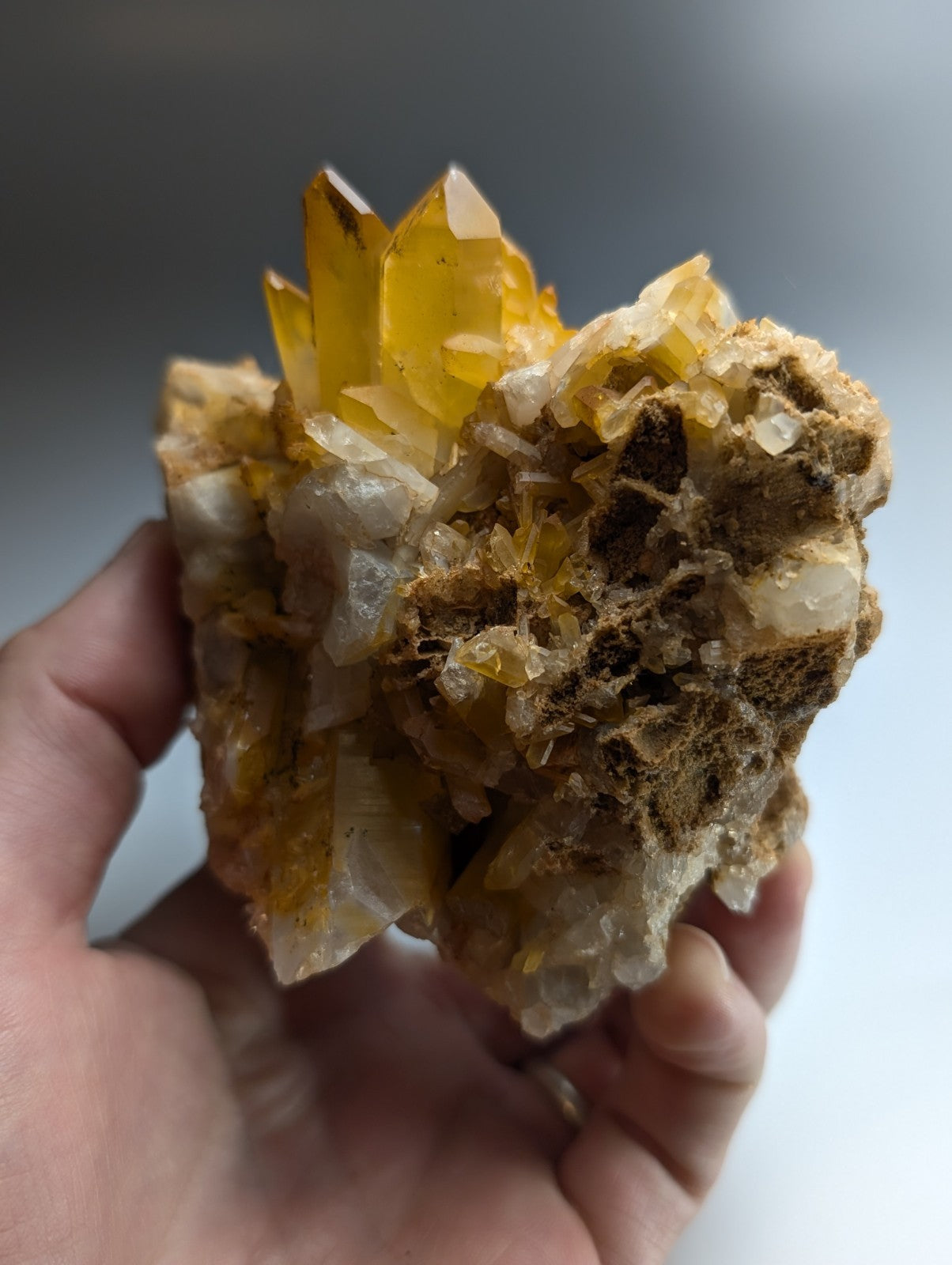 Quartz Crystal Cluster w/ natural color, Garland County, Arkansas, Beautiful!