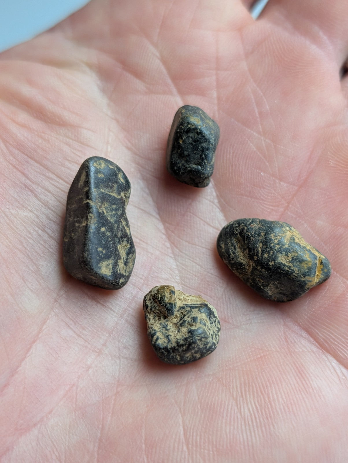 Very Rare, set of x4 Placer Rutile, Arkansas, Magnet Cove, Old Stock, ex Delinde