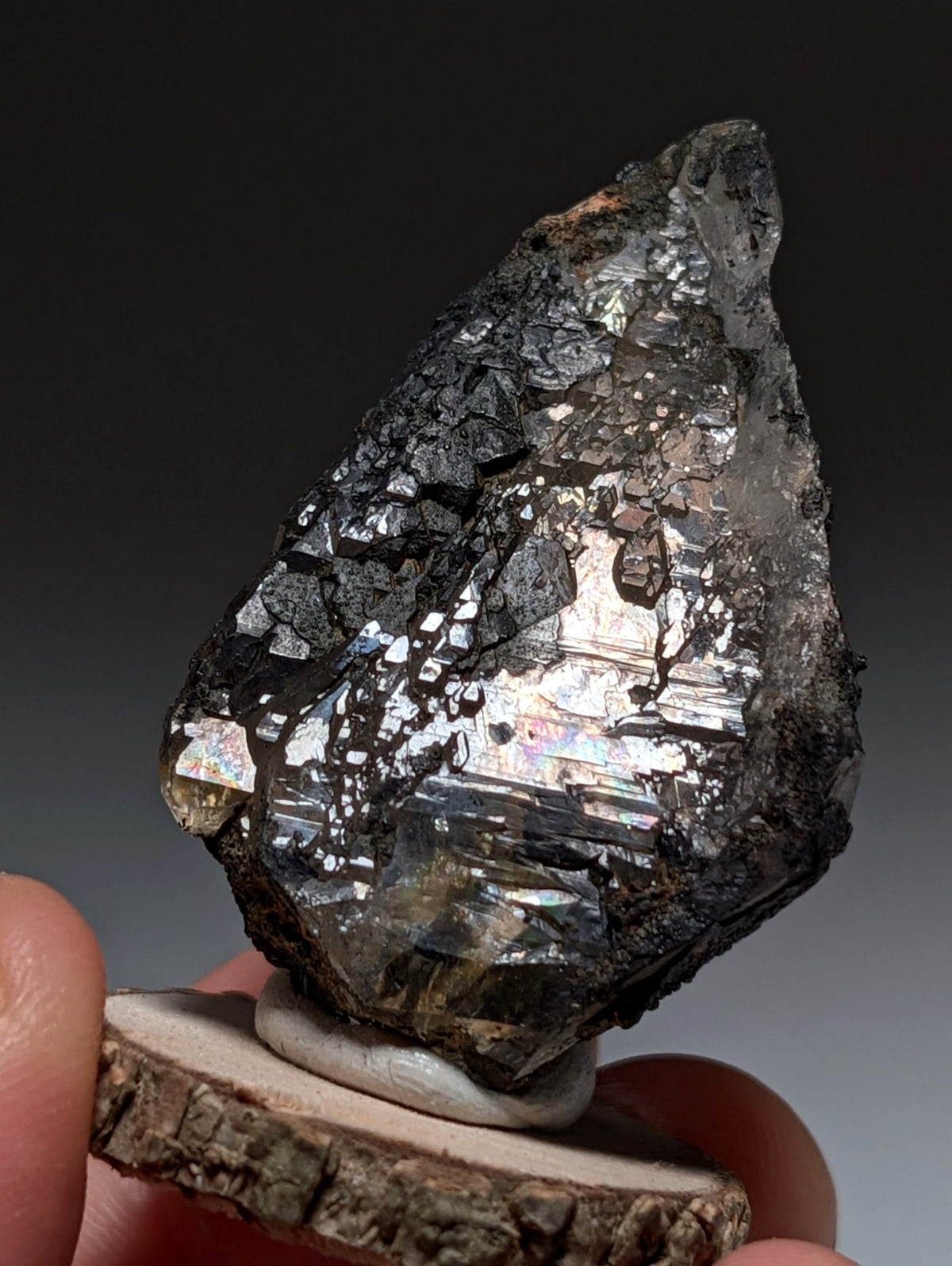 Unique Quartz Crystal with Manganese + Goethite, Montgomery County, Arkansas