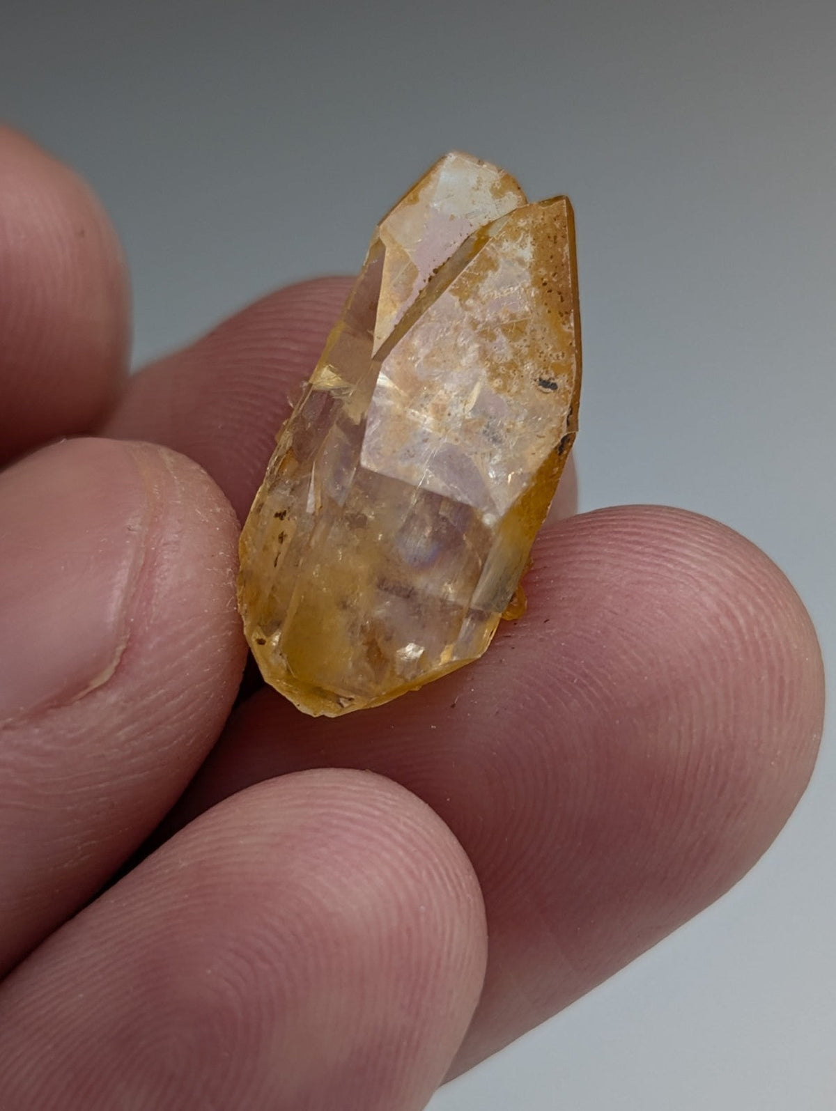 Set of 4 Arkansas Quartz Crystals w/ Natural Iridescence, Unique & OOAK, A+