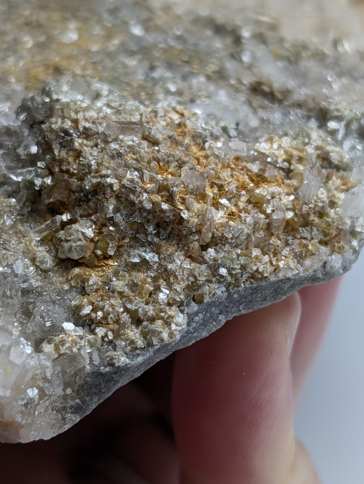 Blue-Green Cookeite on Quartz, Saline County, Arkansas, Old Stock, UV Reactive