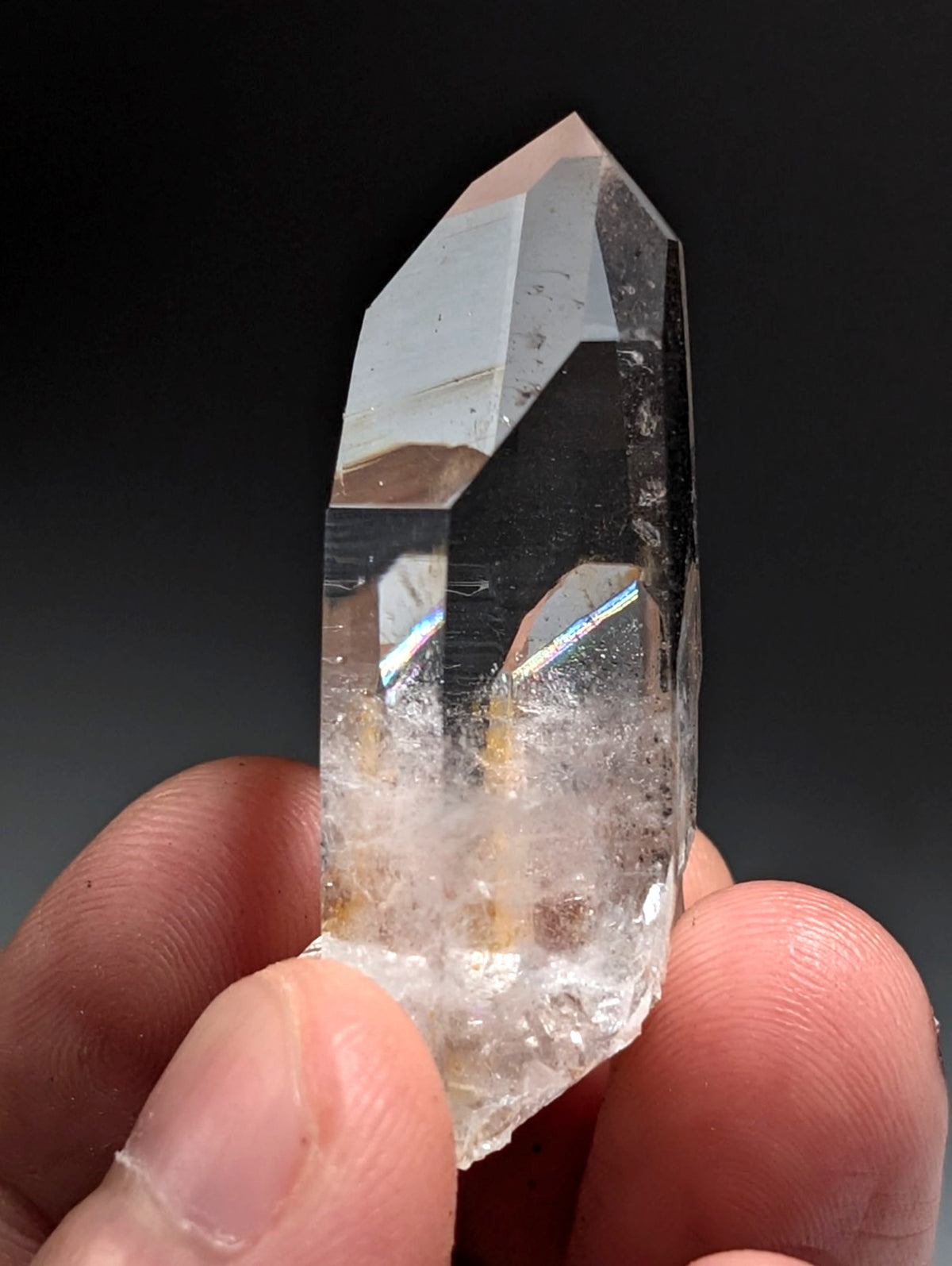 AAA Optical Quartz Crystal Point w/ rainbow, Garland County, Arkansas, USA