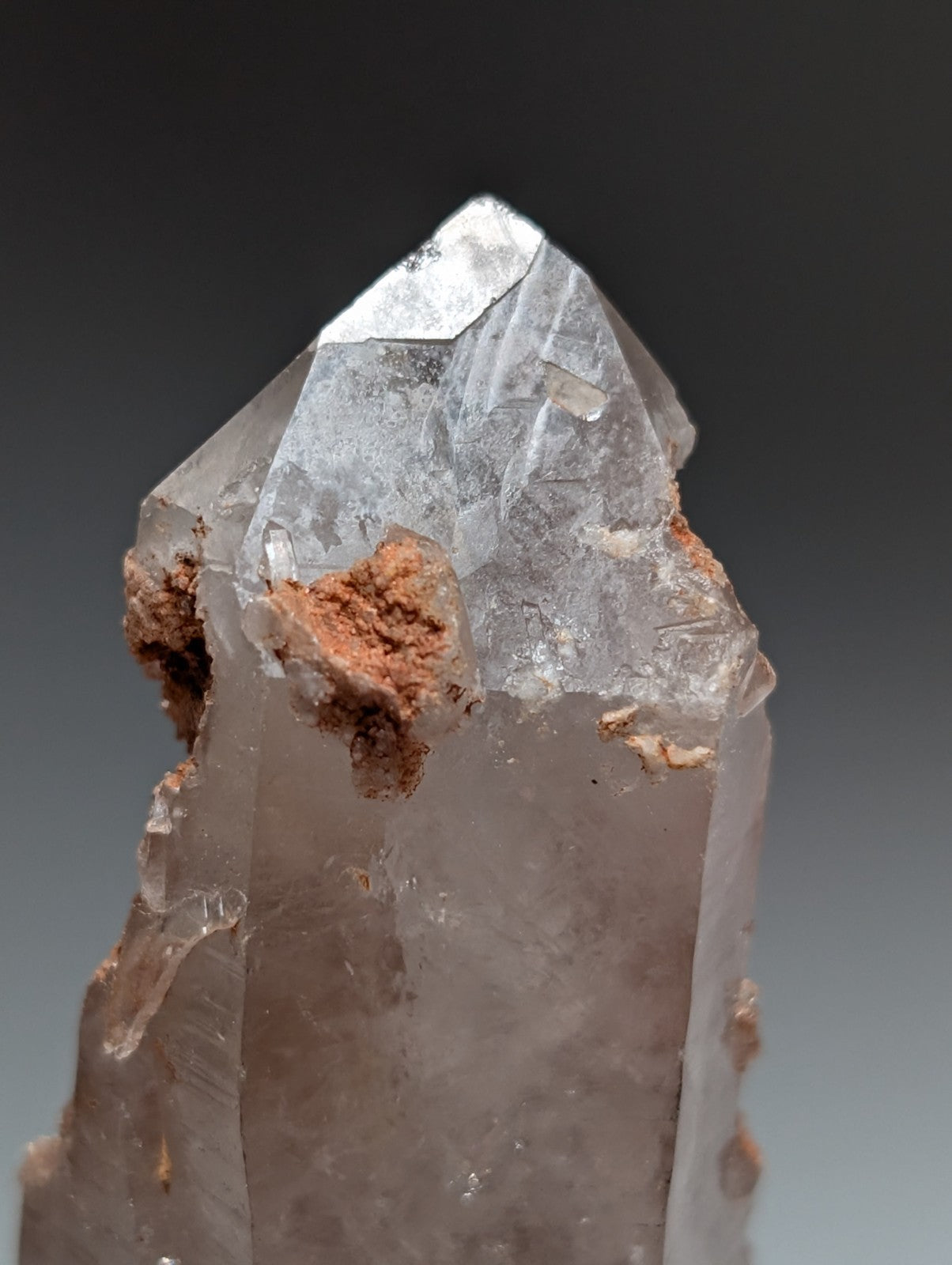 Smoky Growth Interference Quartz Crystal Point, Montgomery County, Arkansas