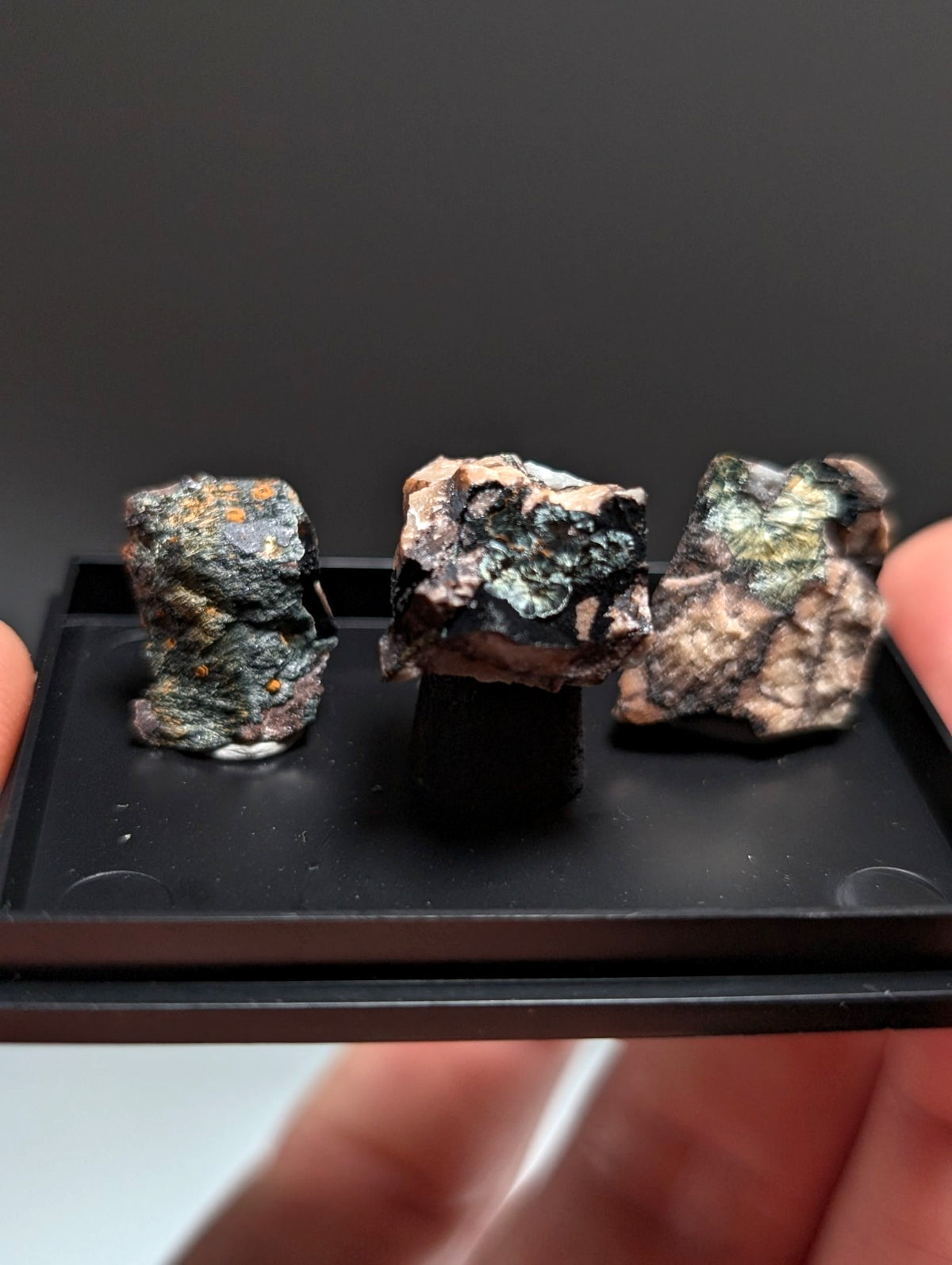 Rare Kidwellite (set of 3) - Coon Creek, Polk County, Arkansas, w/ photo case