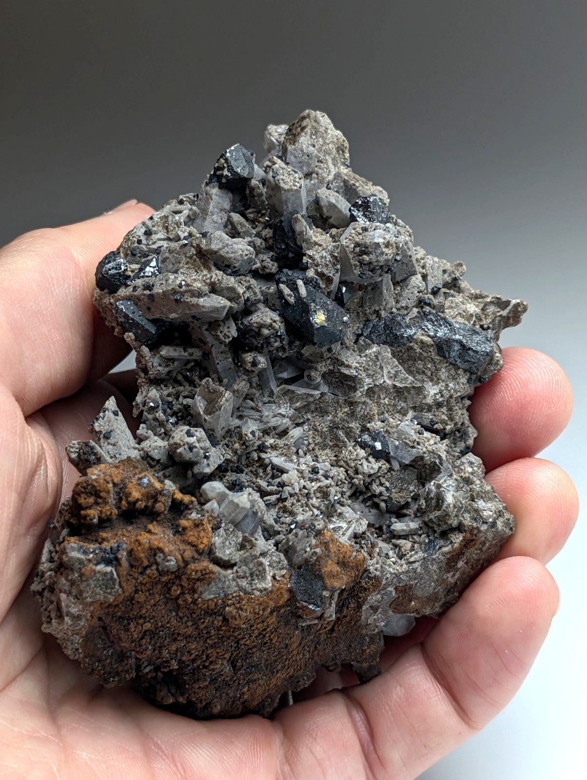 Large Brookite Crystals on Smoky Quartz, Magnet Cove, Arkansas, USA, ex Delinde