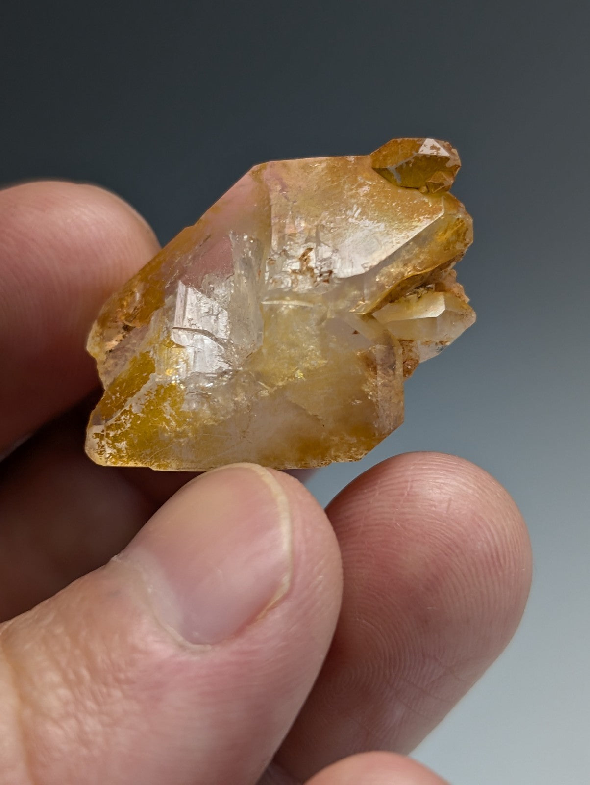 Adularia on Quartz Crystal Point, Double Terminated, Garland County, Arkansas