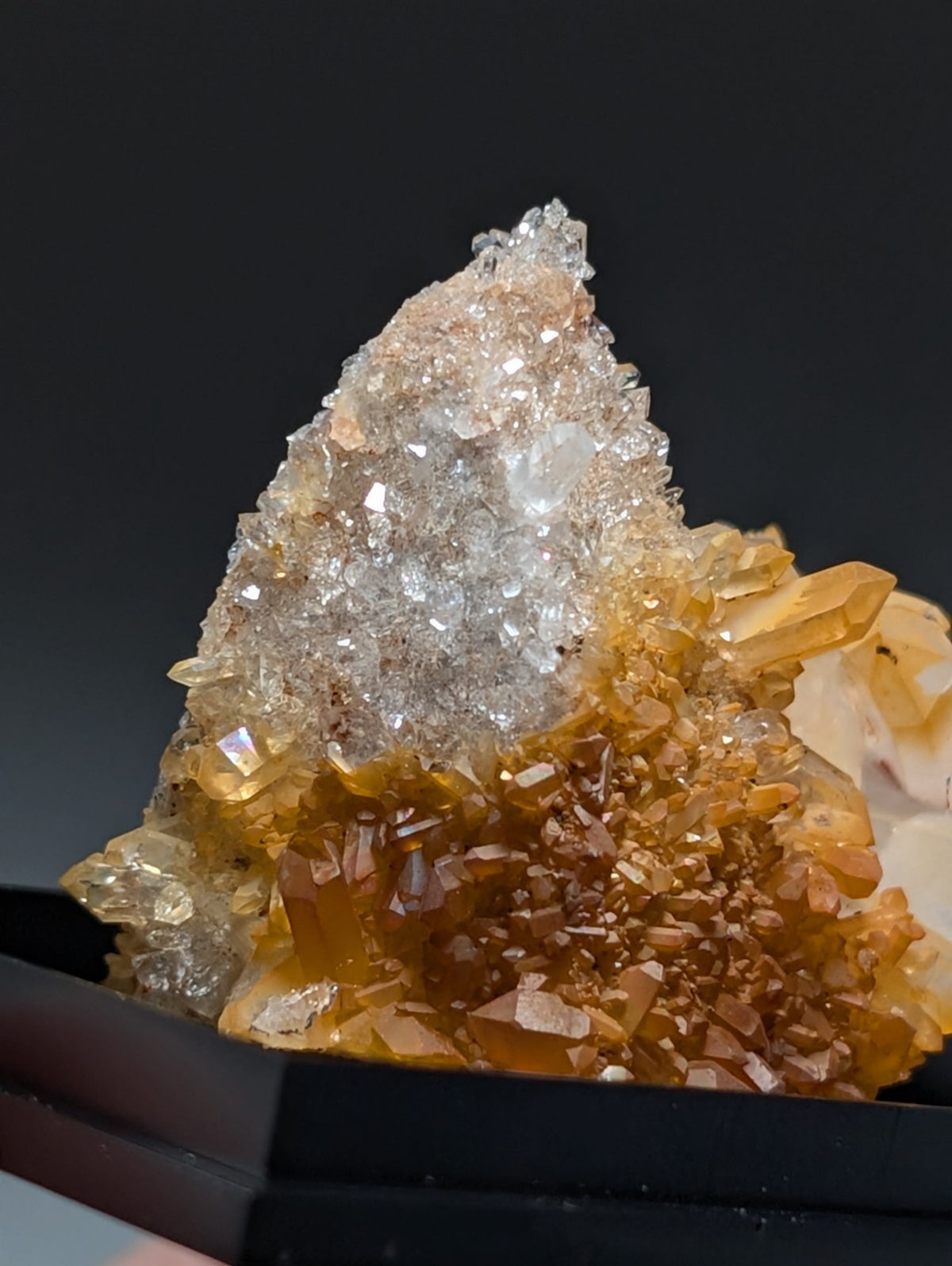 Pyramid Quartz Crystal Cluster, w/ photo case/mount, Montgomery County, Arkansas