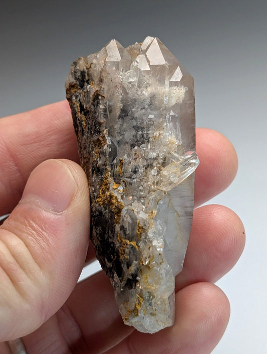 Unique Quartz Crystal with Nacrite Inclusions, Montgomery County, Arkansas, USA
