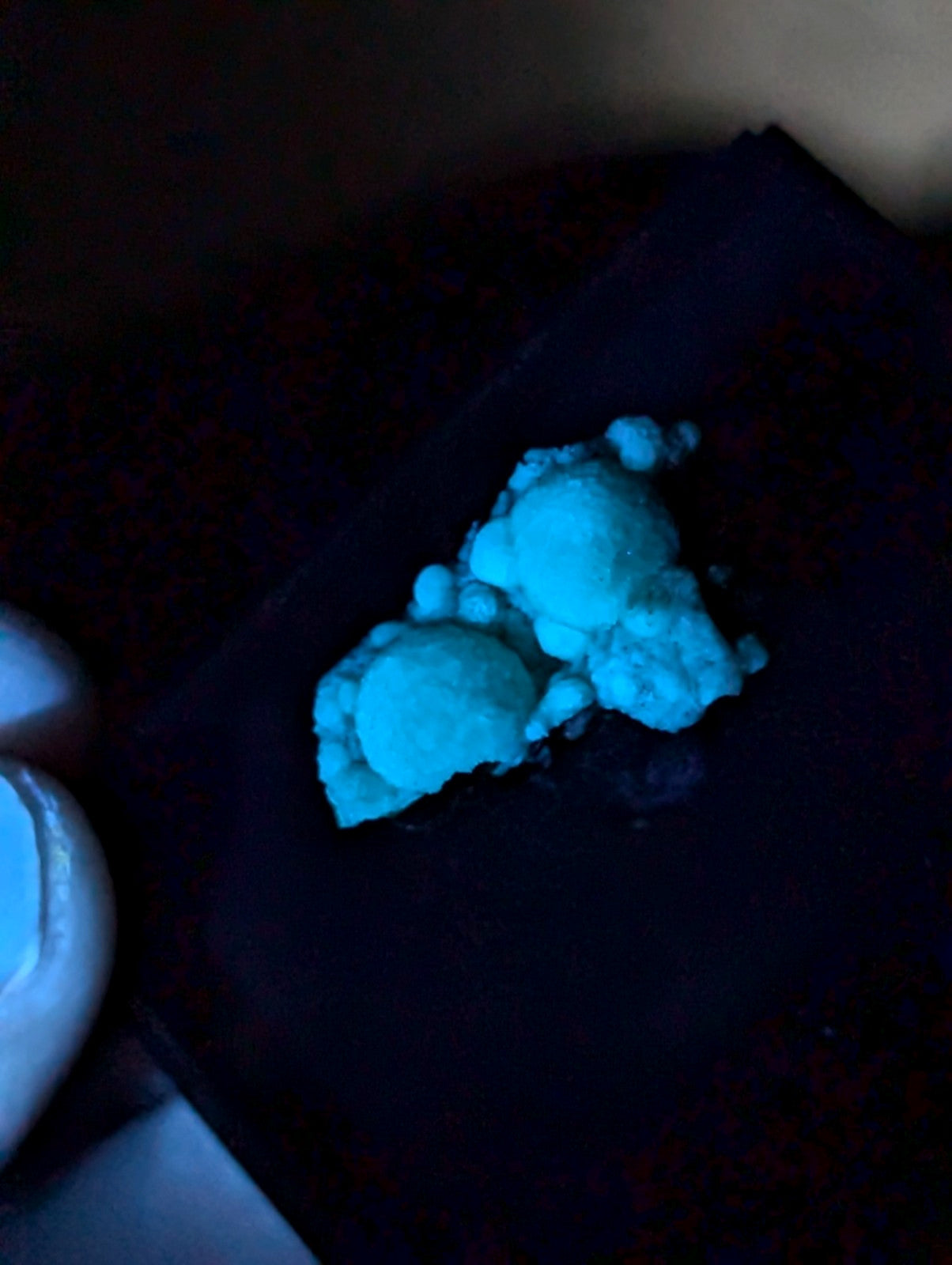 A+++ UV Reactive Wavellite -Old Stock- Mauldin Mountain, Arkansas, USA, w/ case