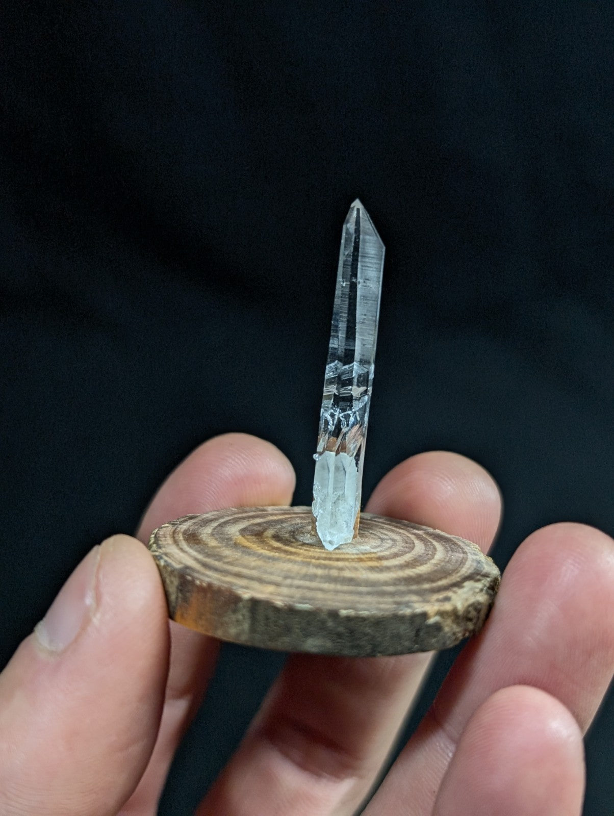 A+++ Quartz Crystal Point, Old Stock, Montgomery County, Arkansas, w/ base