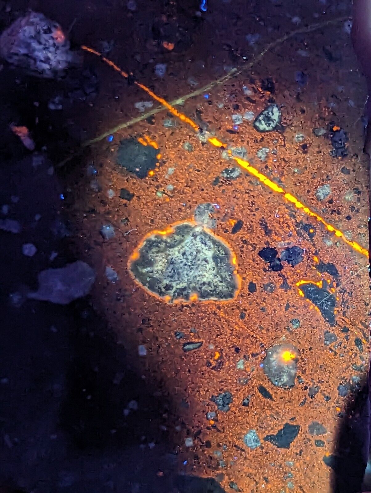 Tinguaite, Old Stock Flourescent specimen, Magnet Cove, Arkansas, ex Delinde