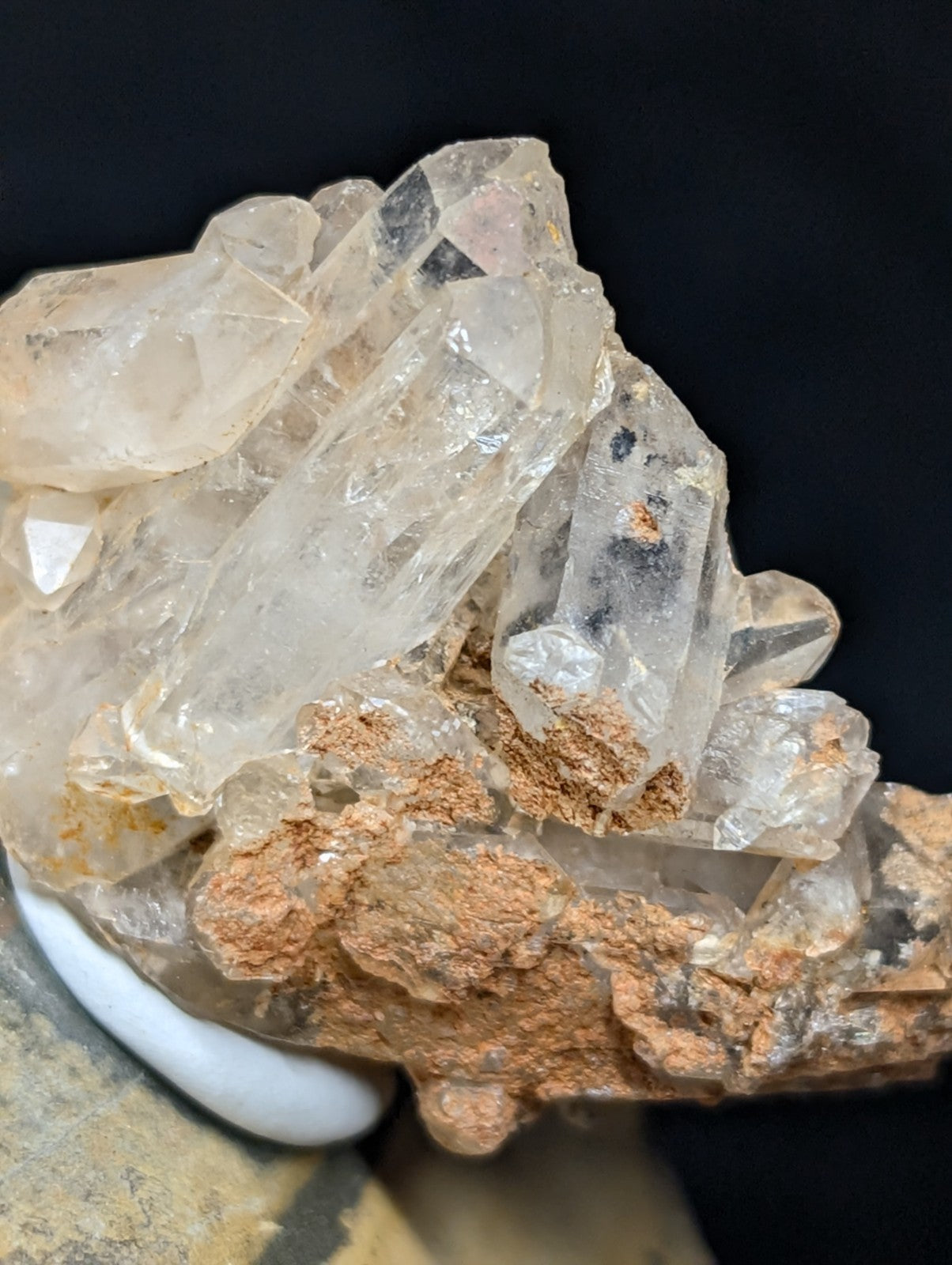 Nacrite + Manganese Included Quartz, Montgomery Co. Arkansas, w/ Shale Display