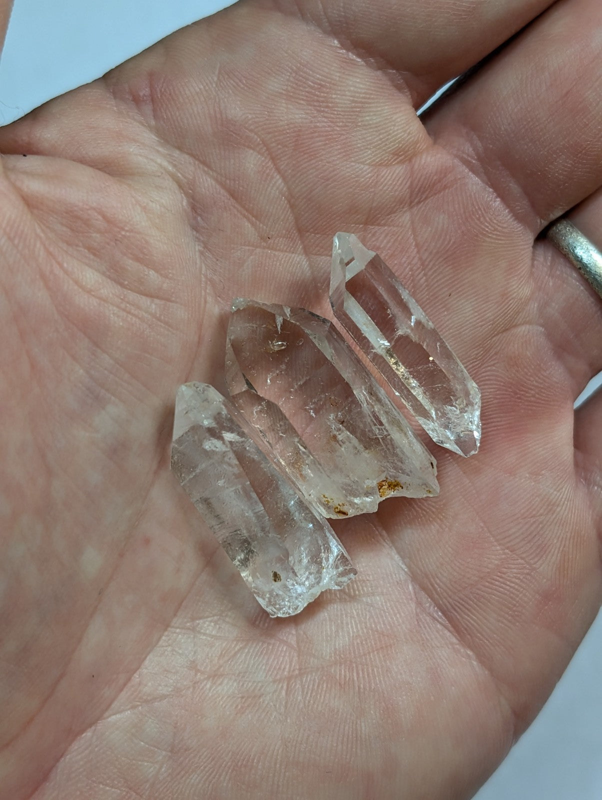 Set of 3 Arkansas Quartz Crystals w/excellent clarity, Unique & OOAK variety set