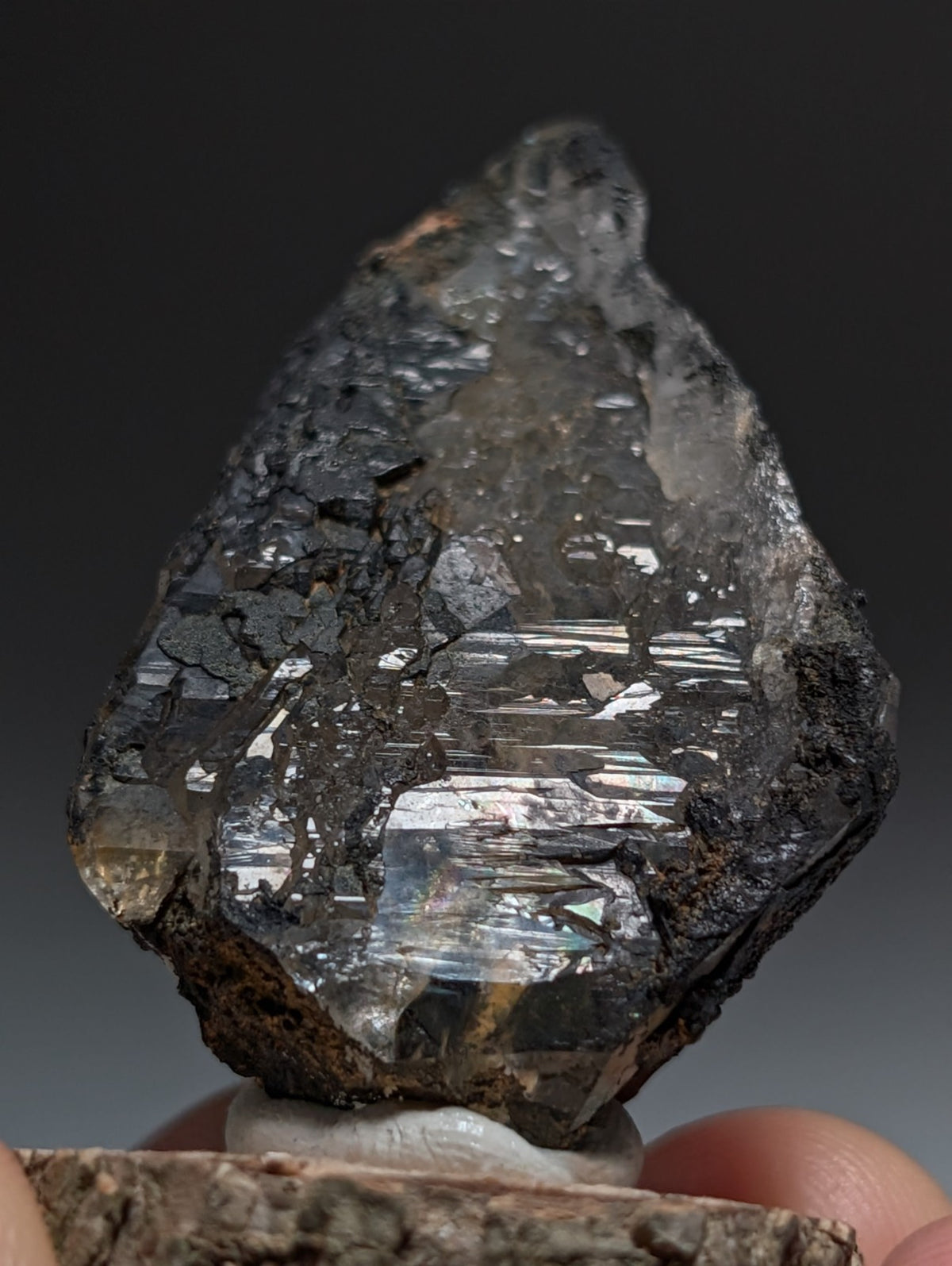 Unique Quartz Crystal with Manganese + Goethite, Montgomery County, Arkansas