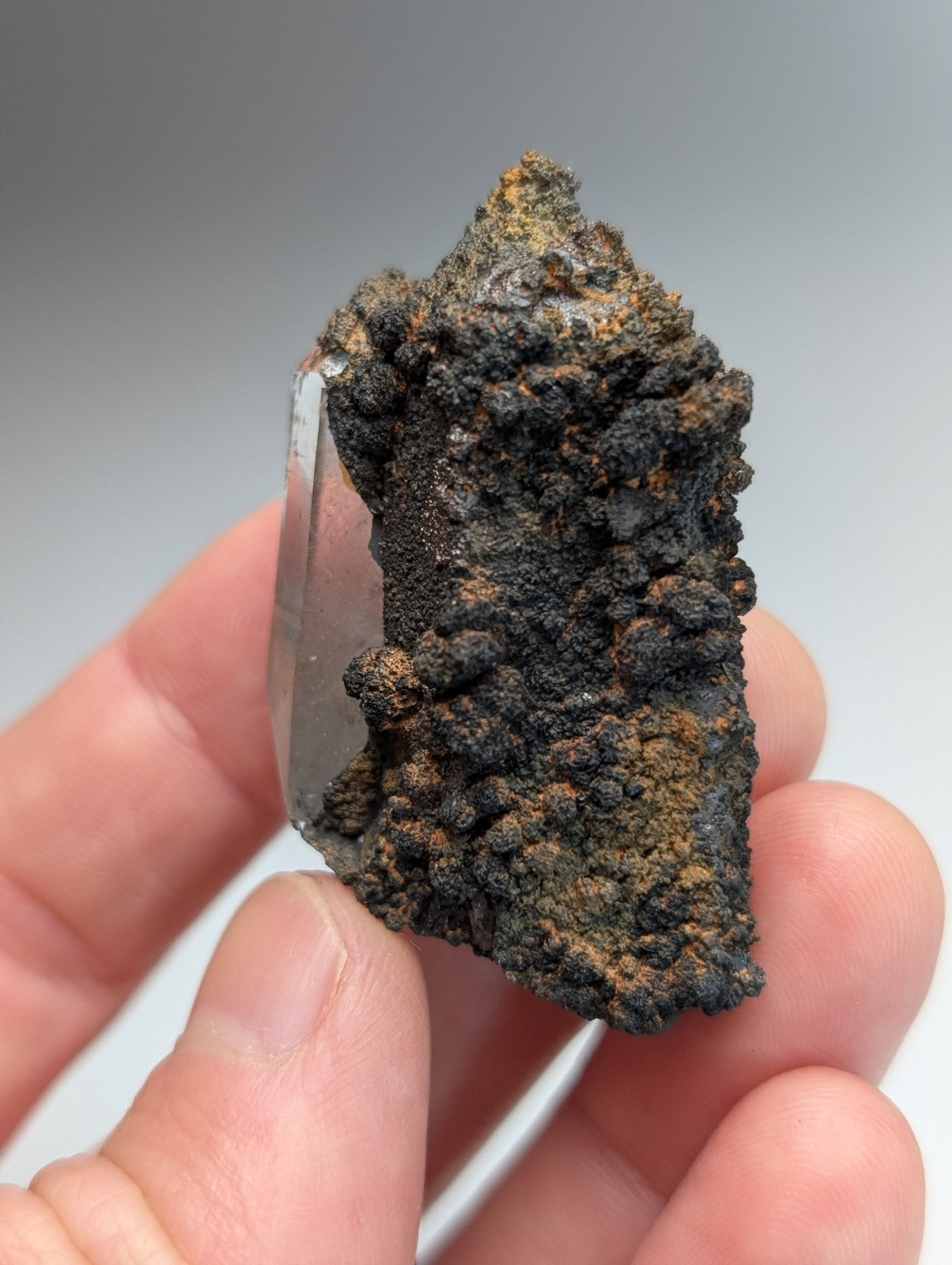 VERY Unique Goethite-capped Quartz Crystal, Montgomery County, Arkansas, USA