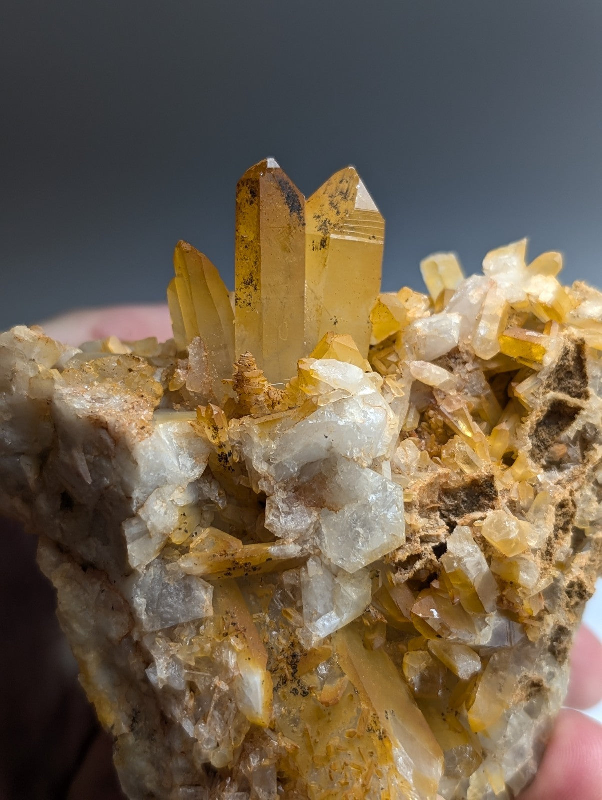 Quartz Crystal Cluster w/ natural color, Garland County, Arkansas, Beautiful!