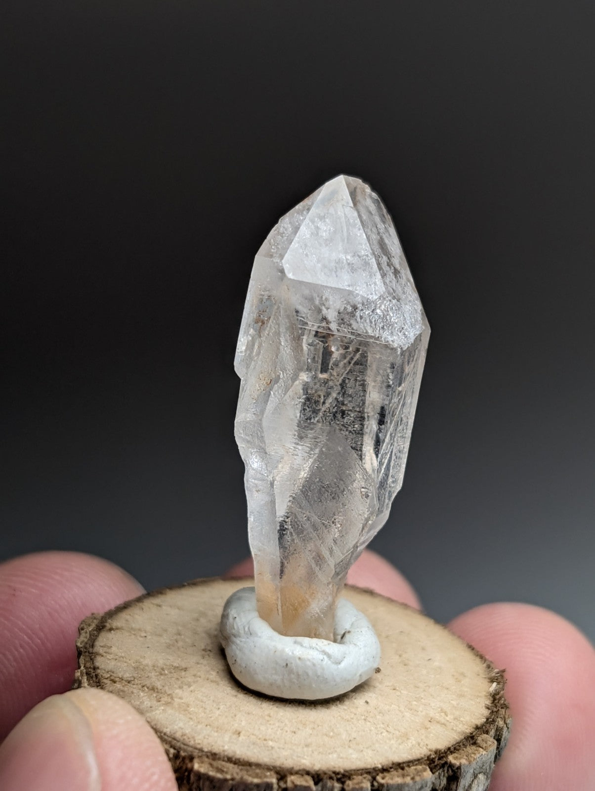 Set of 3 Unique Quartz, Old Stock, Montgomery County, Arkansas, w/ wood bases