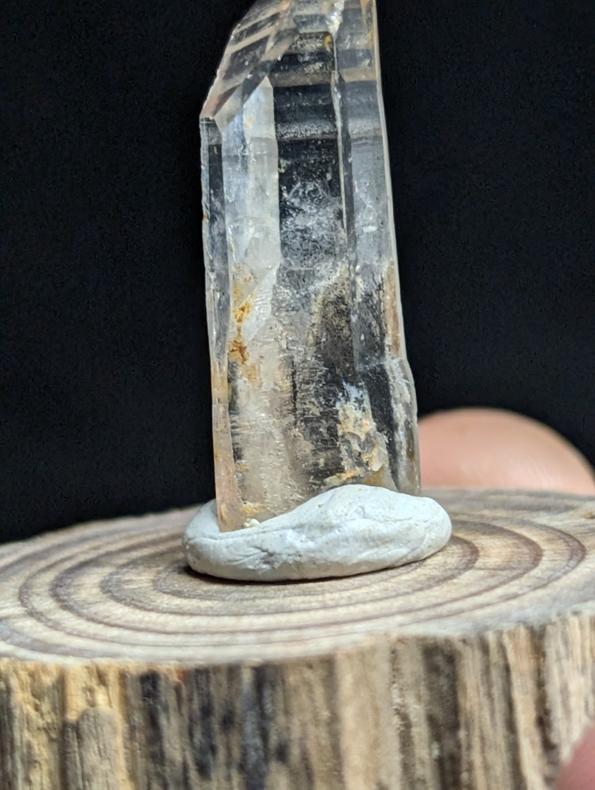 Phantom Quartz Crystal Point, Old Stock, Montgomery County, Arkansas, w/ base