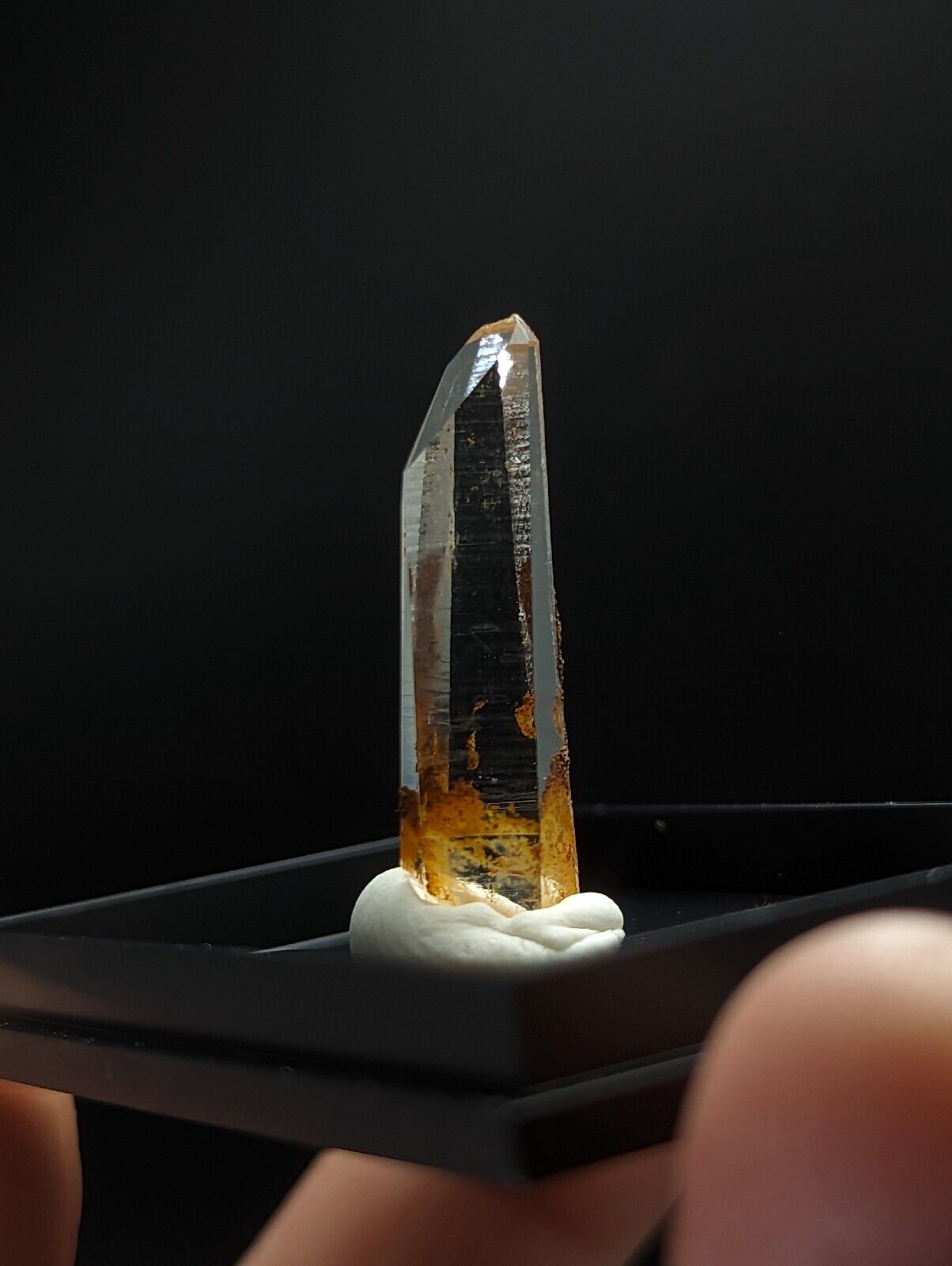 Quartz - Unique iron coated Crystal w/ photo case - Old Stock  Arkansas, ooak