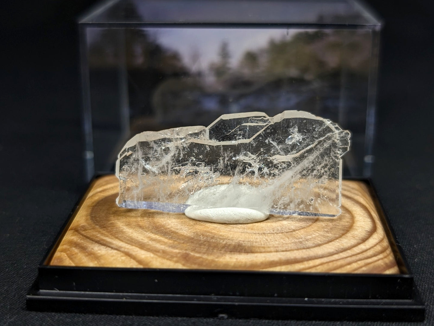 A+ Faden Sheet Quartz, w/ wood mount + photo case - Garland County, Arkansas