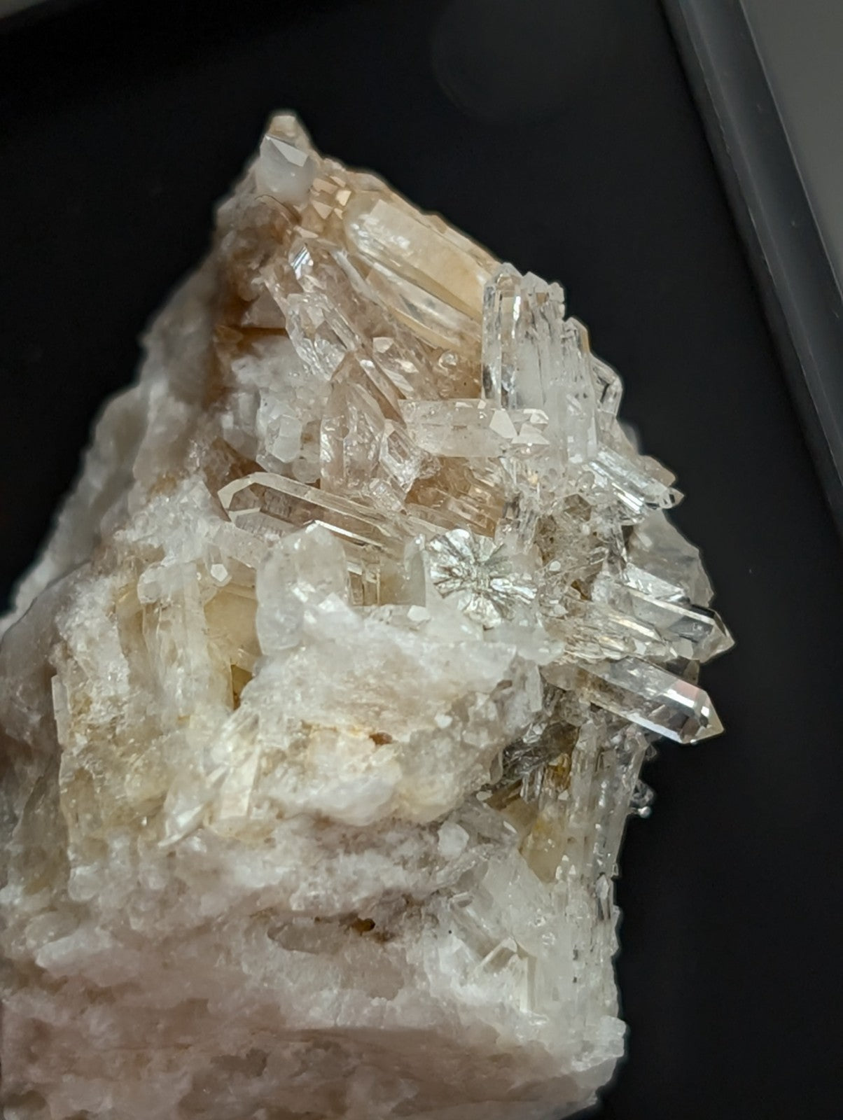 Cookeite on Quartz Crystal, Saline County, Arkansas, Old Stock, w/ photo case
