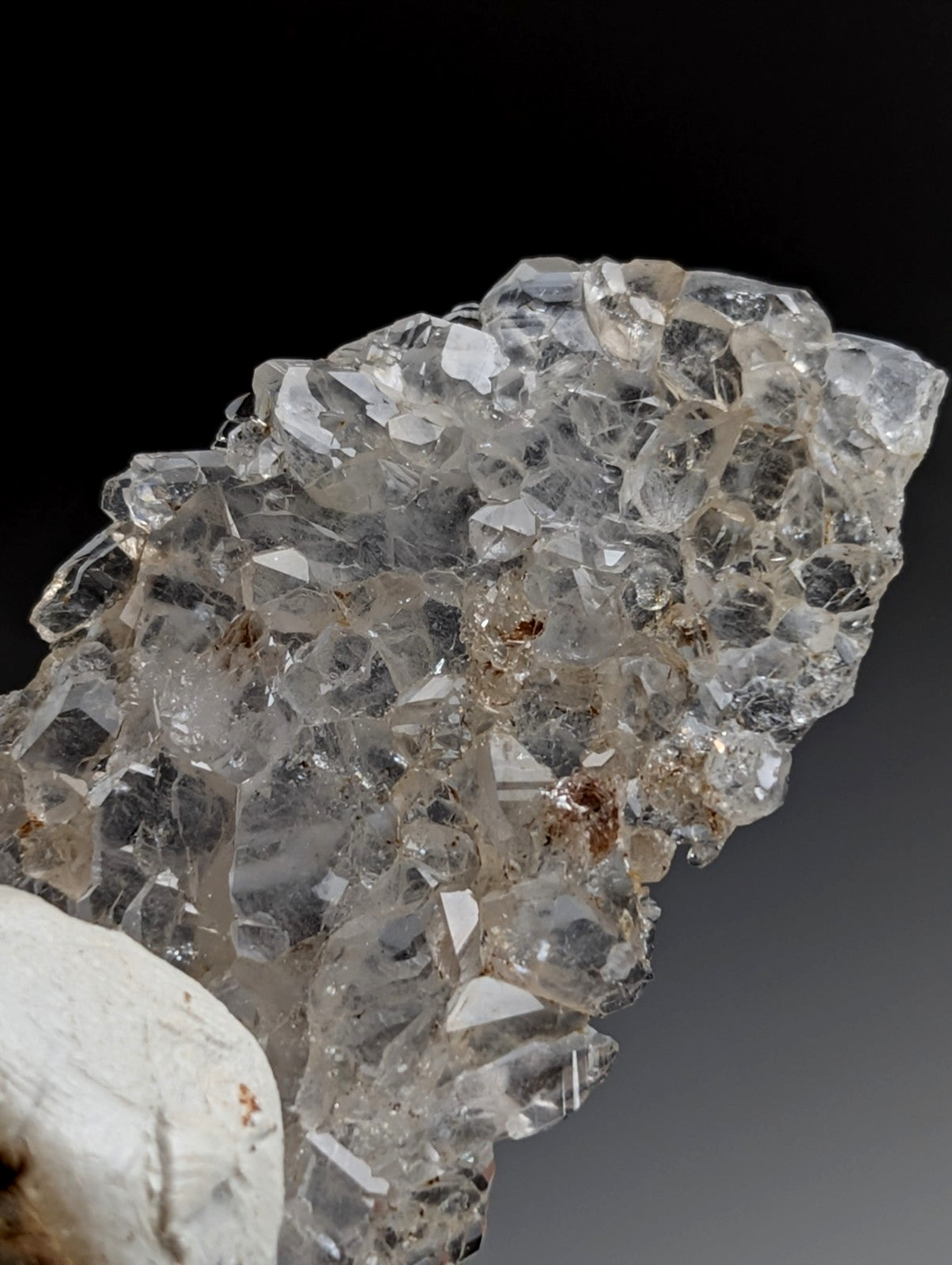 A+ Unique Quartz, Old Stock, Montgomery County, Arkansas, w/ natural wood base