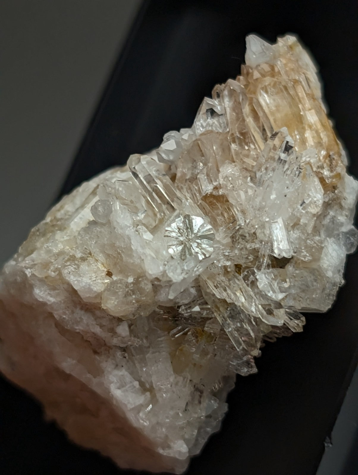 Cookeite on Quartz Crystal, Saline County, Arkansas, Old Stock, w/ photo case