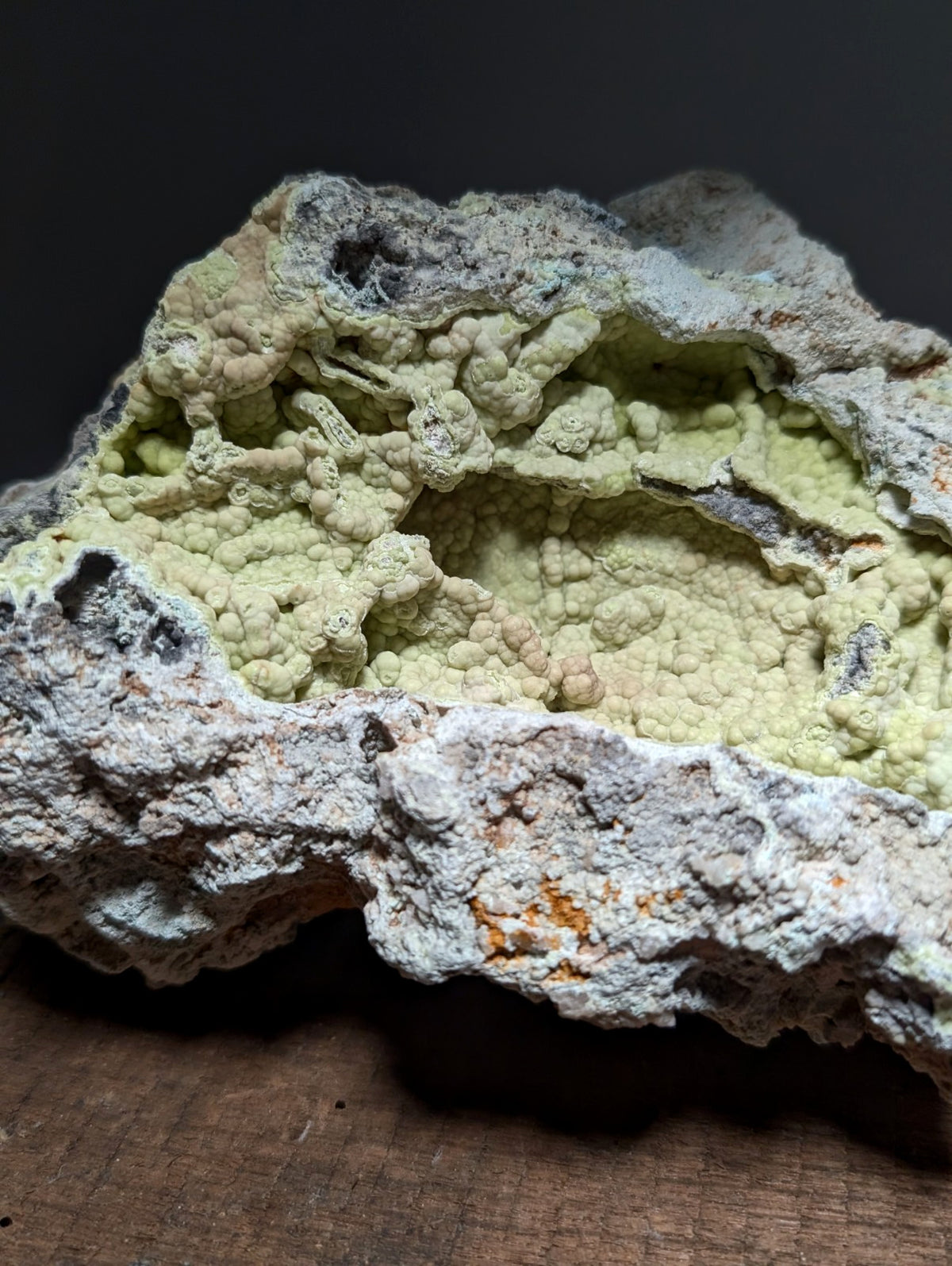 Large Yellow/Green Wavellite w/ Blue Planerite - ex Henry Delinde- Arkansas, USA