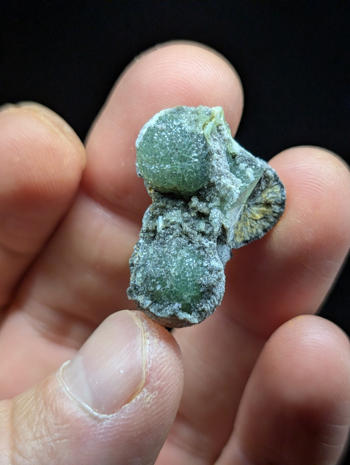 A+ Green Wavellite w/ SiO2 pseudomorphs -Old Stock - Mauldin Mountain, Arkansas