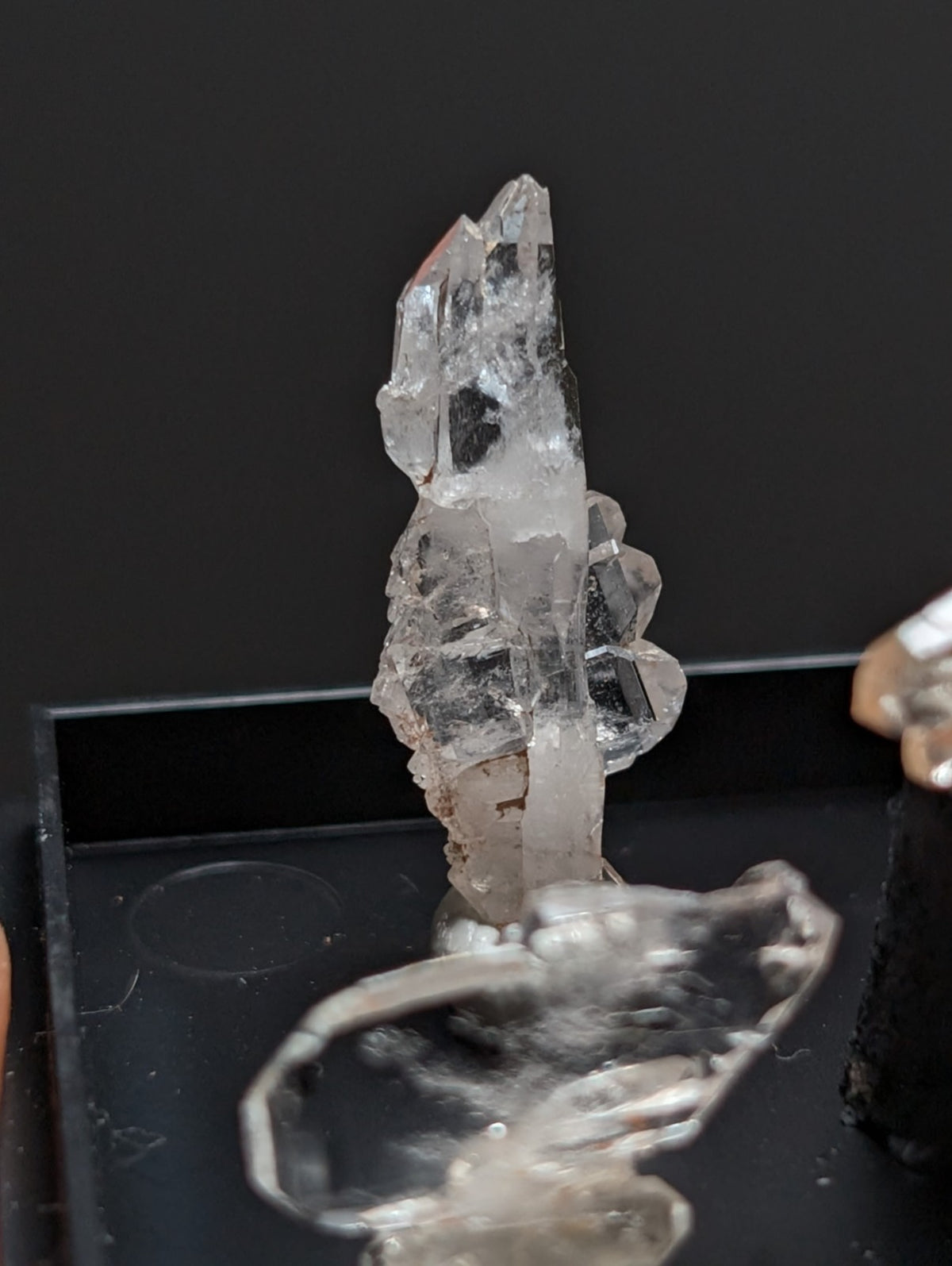 Set of 5 Faden Quartz Crystals, w/ photo case/mount, Montgomery County, Arkansas