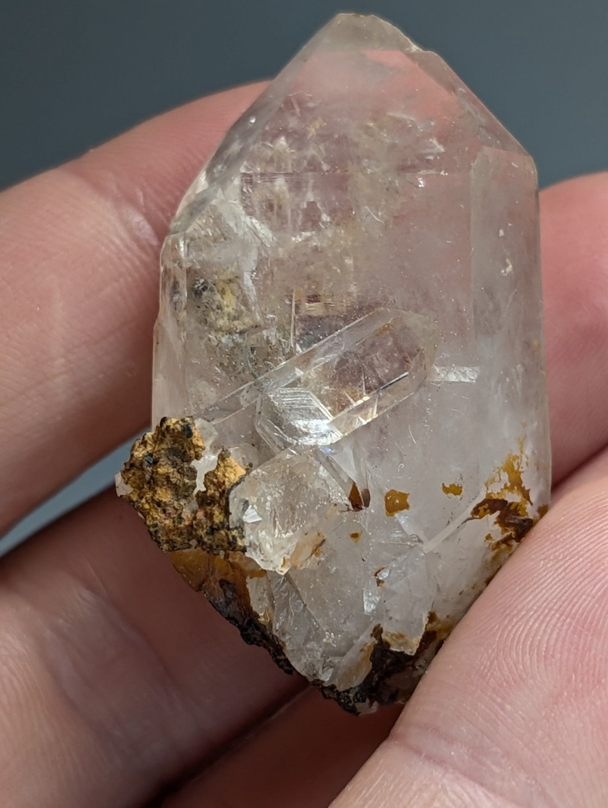 Unique Quartz Crystal with Nacrite Inclusions, Montgomery County, Arkansas, USA