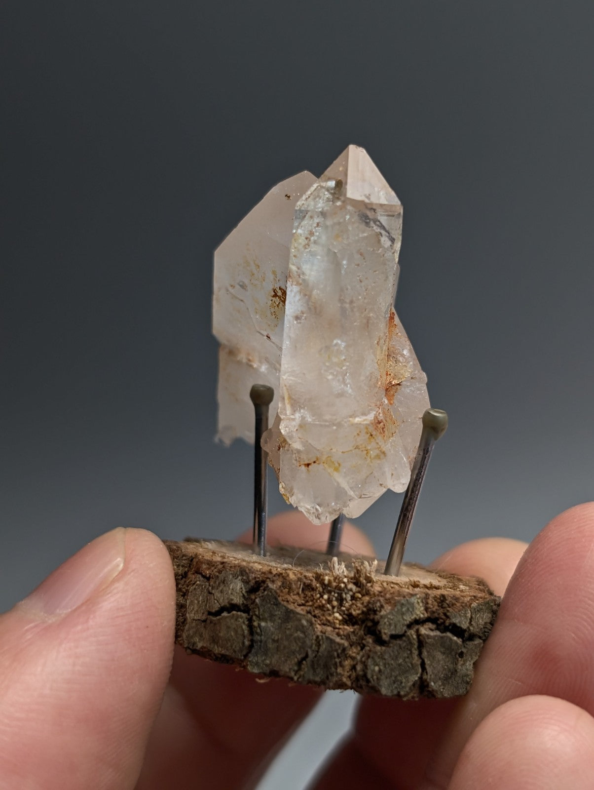 Unique Quartz Crystal Cluster, Old Stock, Montgomery County, Arkansas, w/display