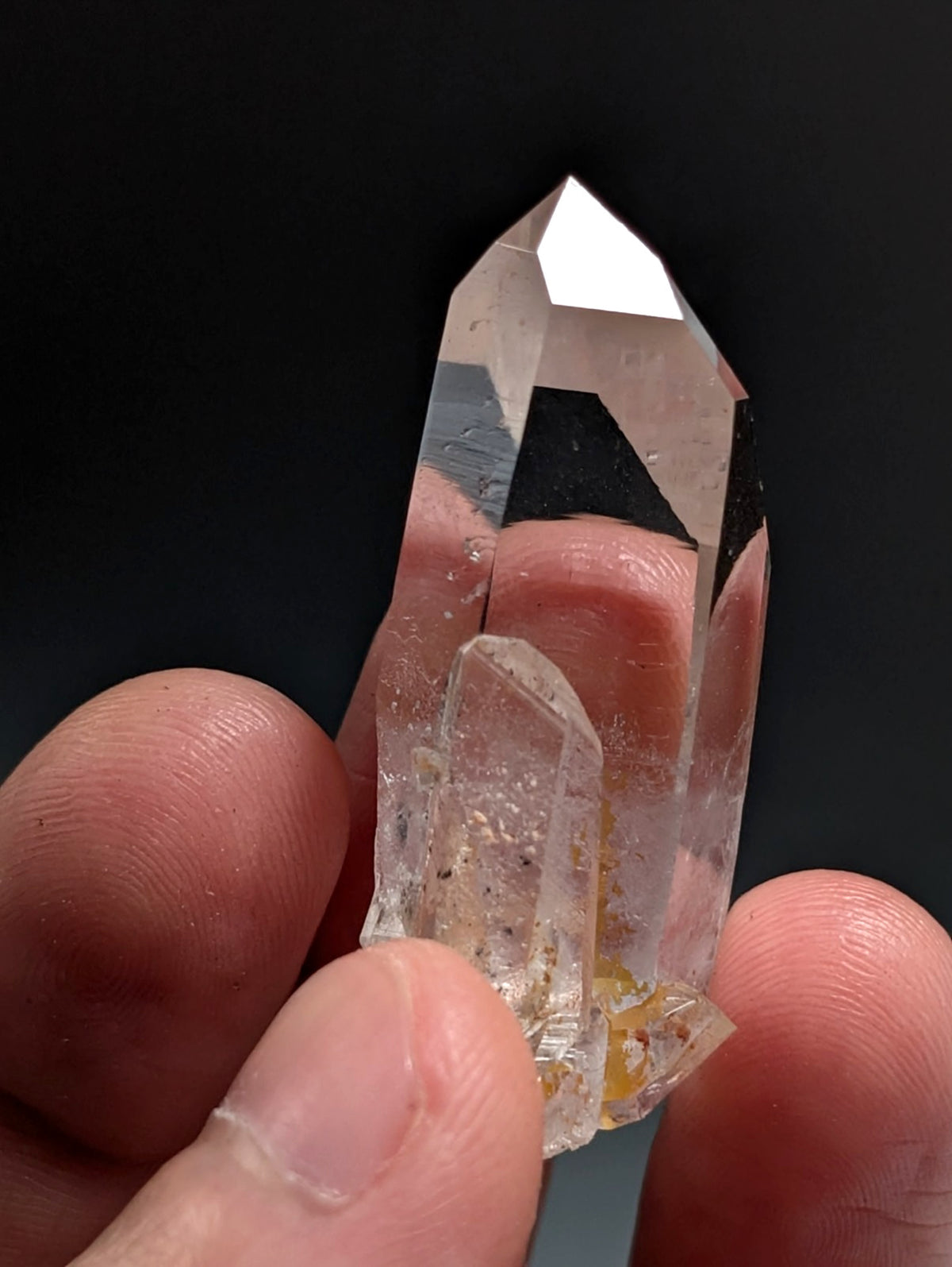 AAA Optical Quartz Crystal Point w/ rainbow, Garland County, Arkansas, USA