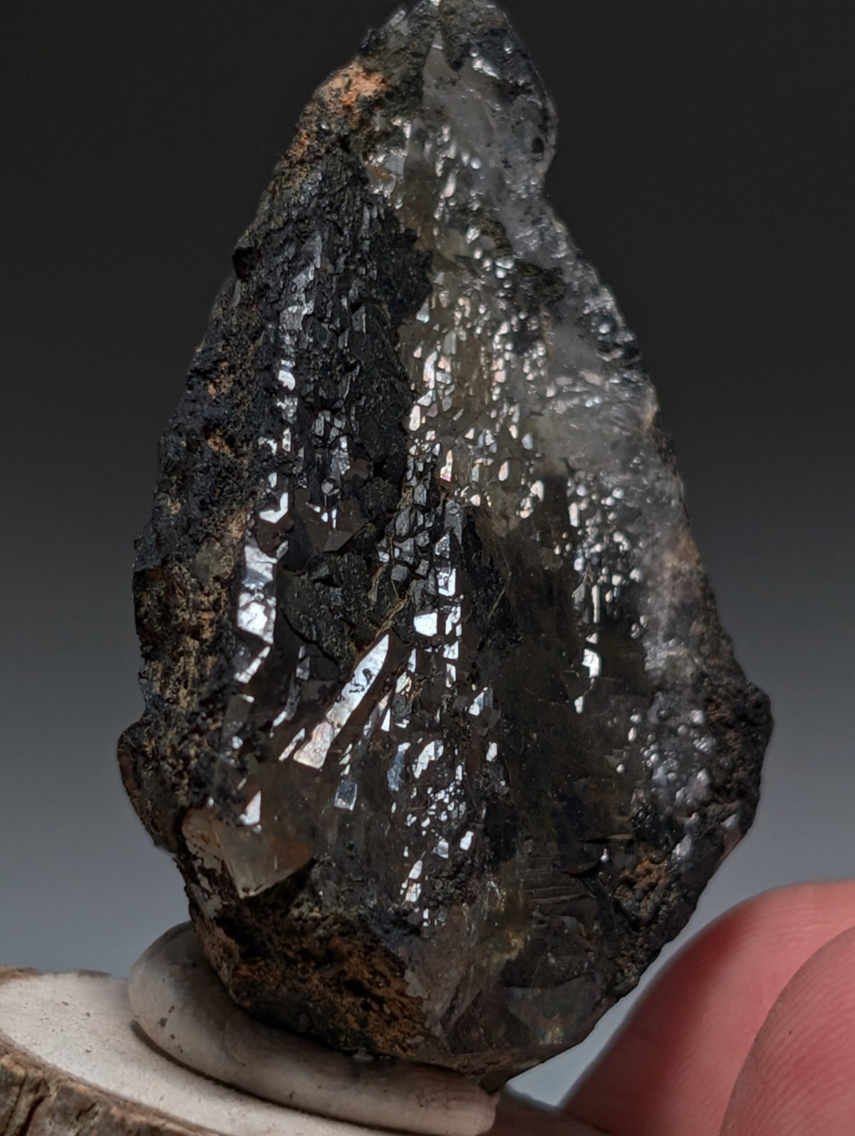 Unique Quartz Crystal with Manganese + Goethite, Montgomery County, Arkansas