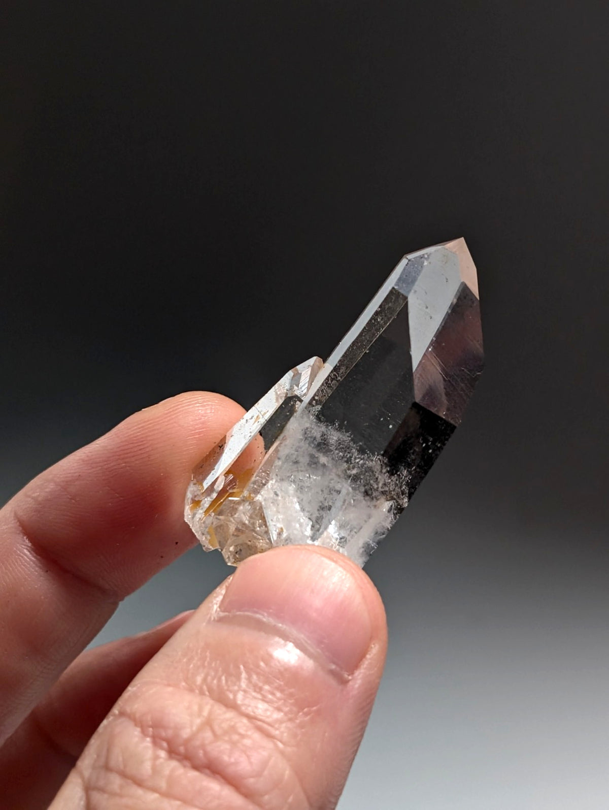 AAA Optical Quartz Crystal Point w/ rainbow, Garland County, Arkansas, USA