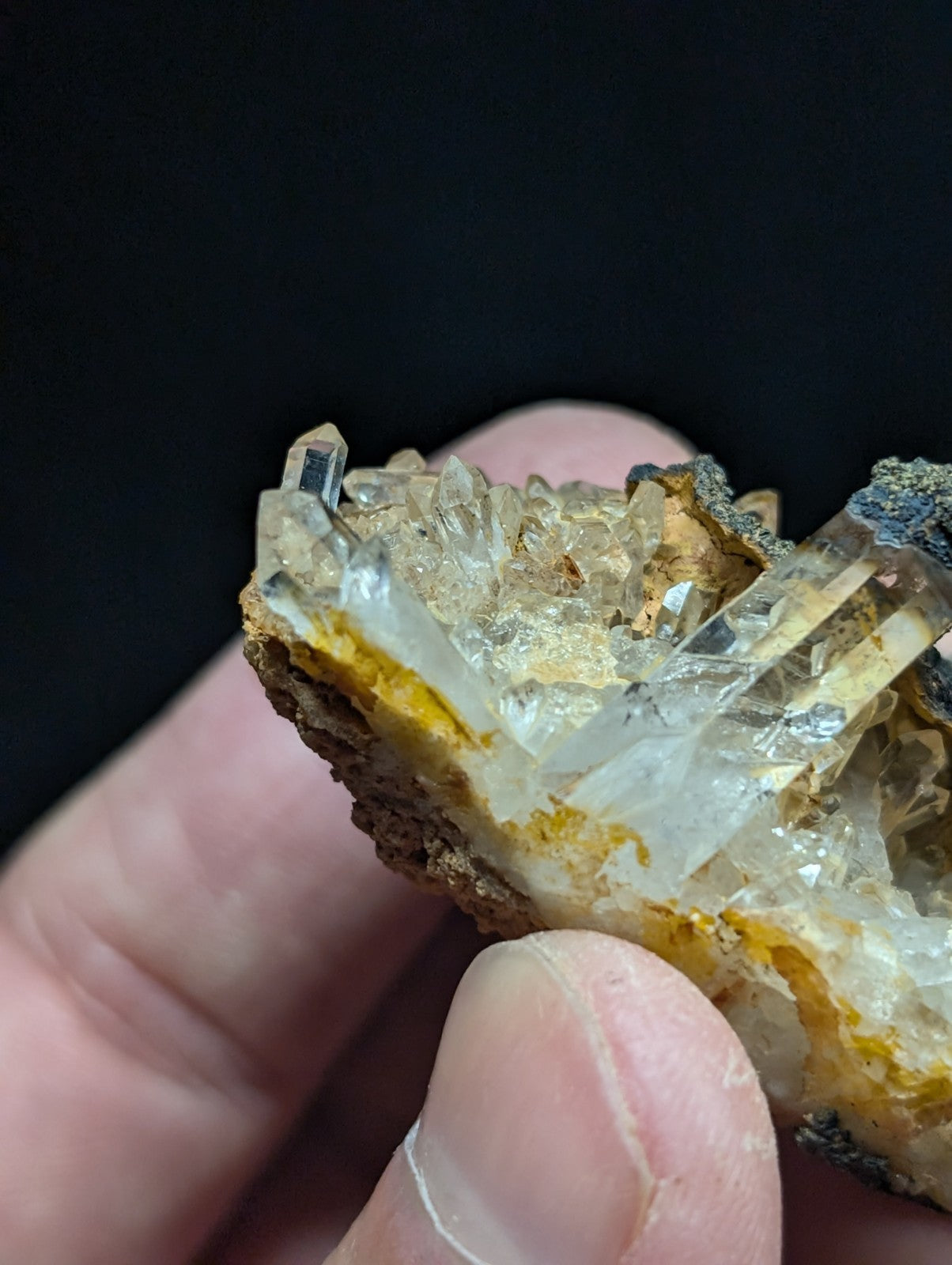 Quartz Crystal Cluster w/ Manganese and Goethite, Montgomery County, Arkansas