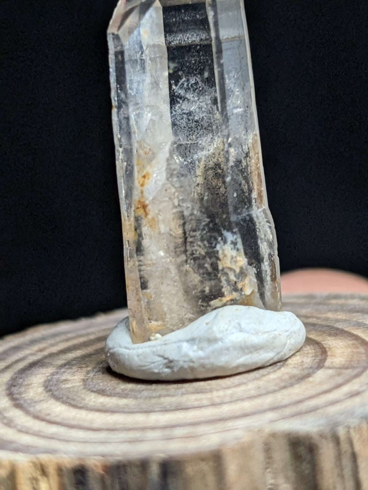 Phantom Quartz Crystal Point, Old Stock, Montgomery County, Arkansas, w/ base