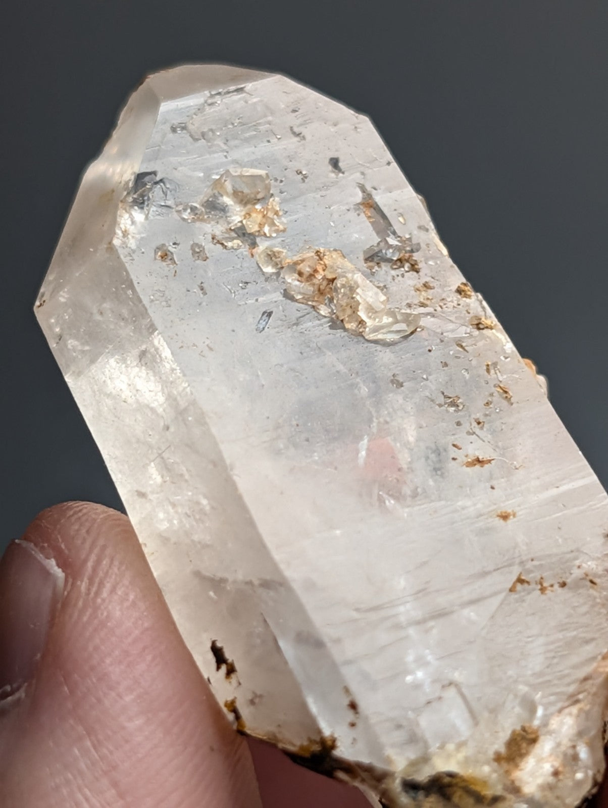 Unique Quartz Crystal with Nacrite Inclusions, Montgomery County, Arkansas, USA