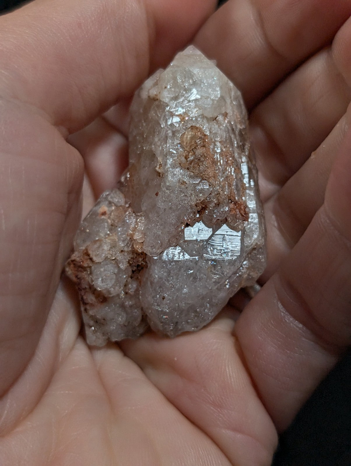 Crackle Quartz Crystal Point, Double Terminated, Montgomery County, Arkansas