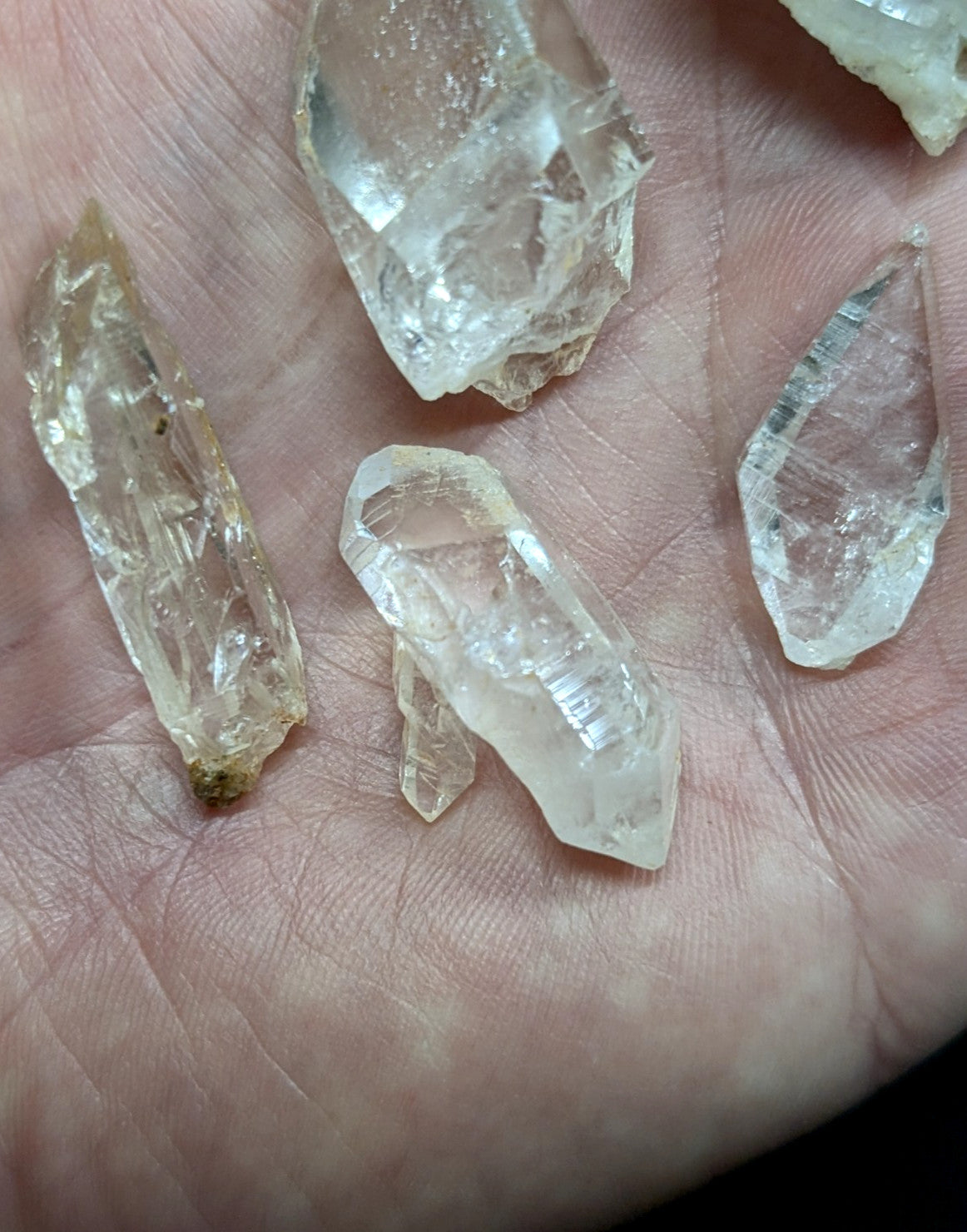 Set of x6 Arkansas Quartz Crystals -unique variety set, Garland County, Arkansas