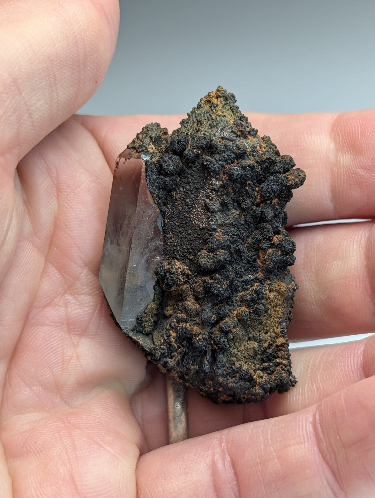 VERY Unique Goethite-capped Quartz Crystal, Montgomery County, Arkansas, USA