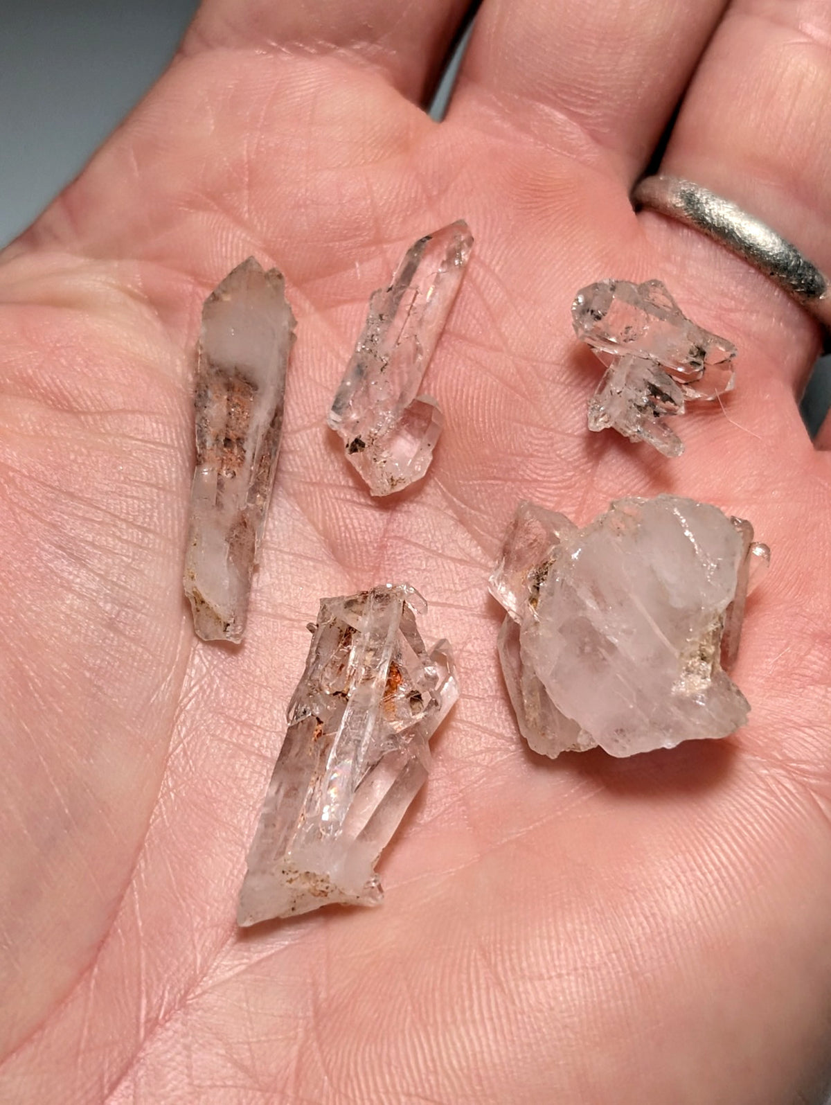 Set of 5 Faden Quartz Crystals, Montgomery County, Arkansas, USA, OOAK/Unique