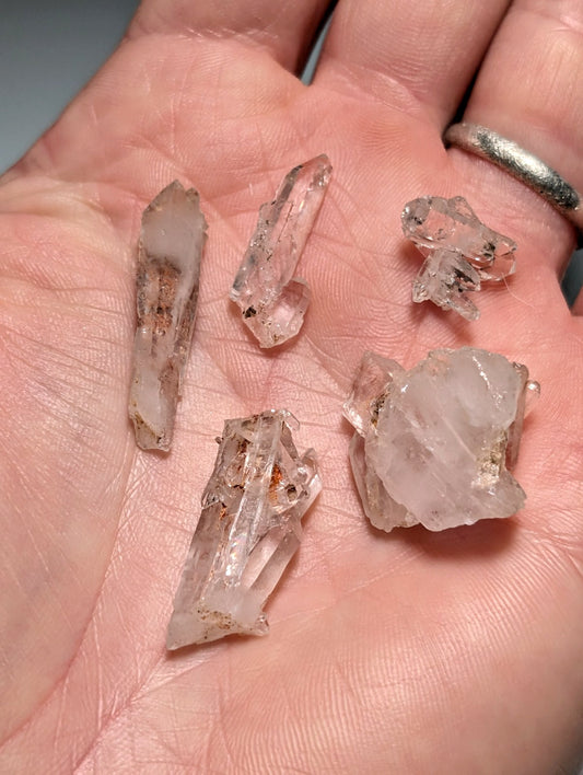 Set of 5 Faden Quartz Crystals, Montgomery County, Arkansas, USA, OOAK/Unique